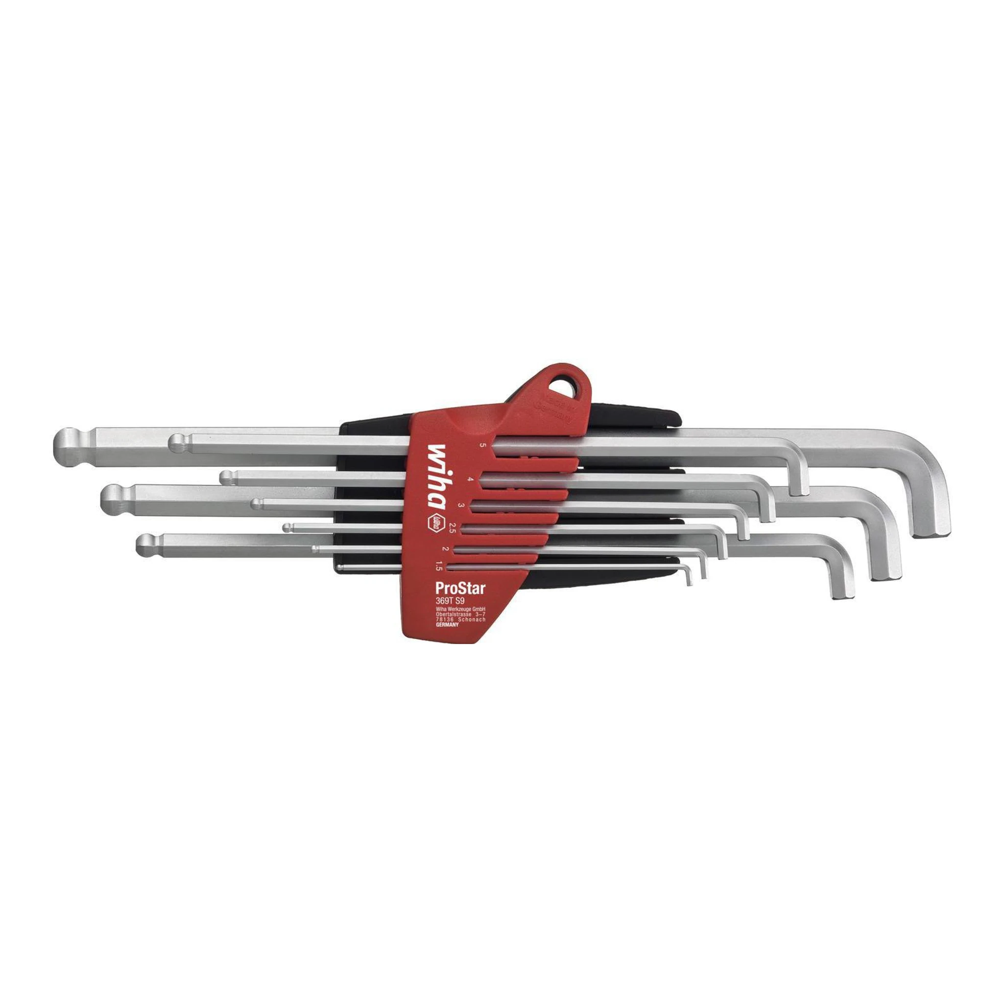 WIHA | Winkelschraubendreher-Satz | 9-teilig ProStar-Halter | SW 1,5 - 10 mm