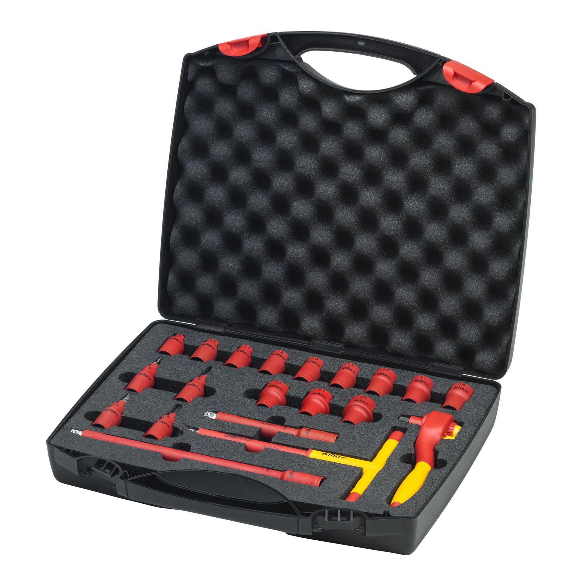WIHA | Ratschenschlüssel-Set | 21-teilig 3/8 ″ | 8-22 mm Außen-6kt. 4-8 mm Innen-6kt.