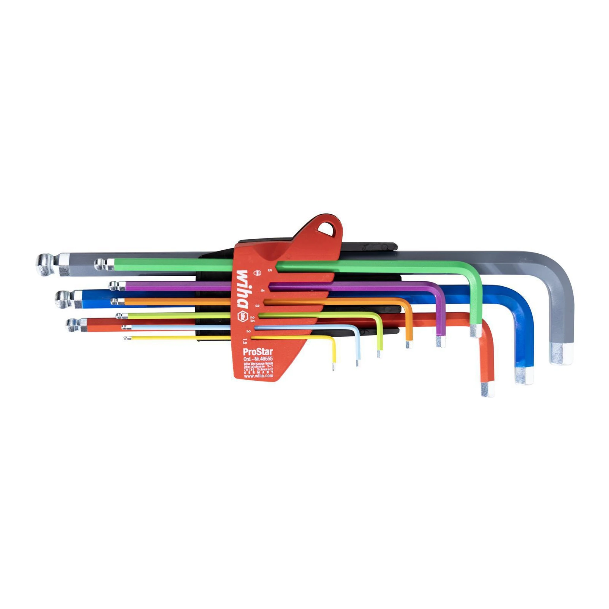 WIHA | Sechskantwinkelschraubendreher-Satz | 9-teilig ProStar Halter | SW 1,5 - 10 mm
