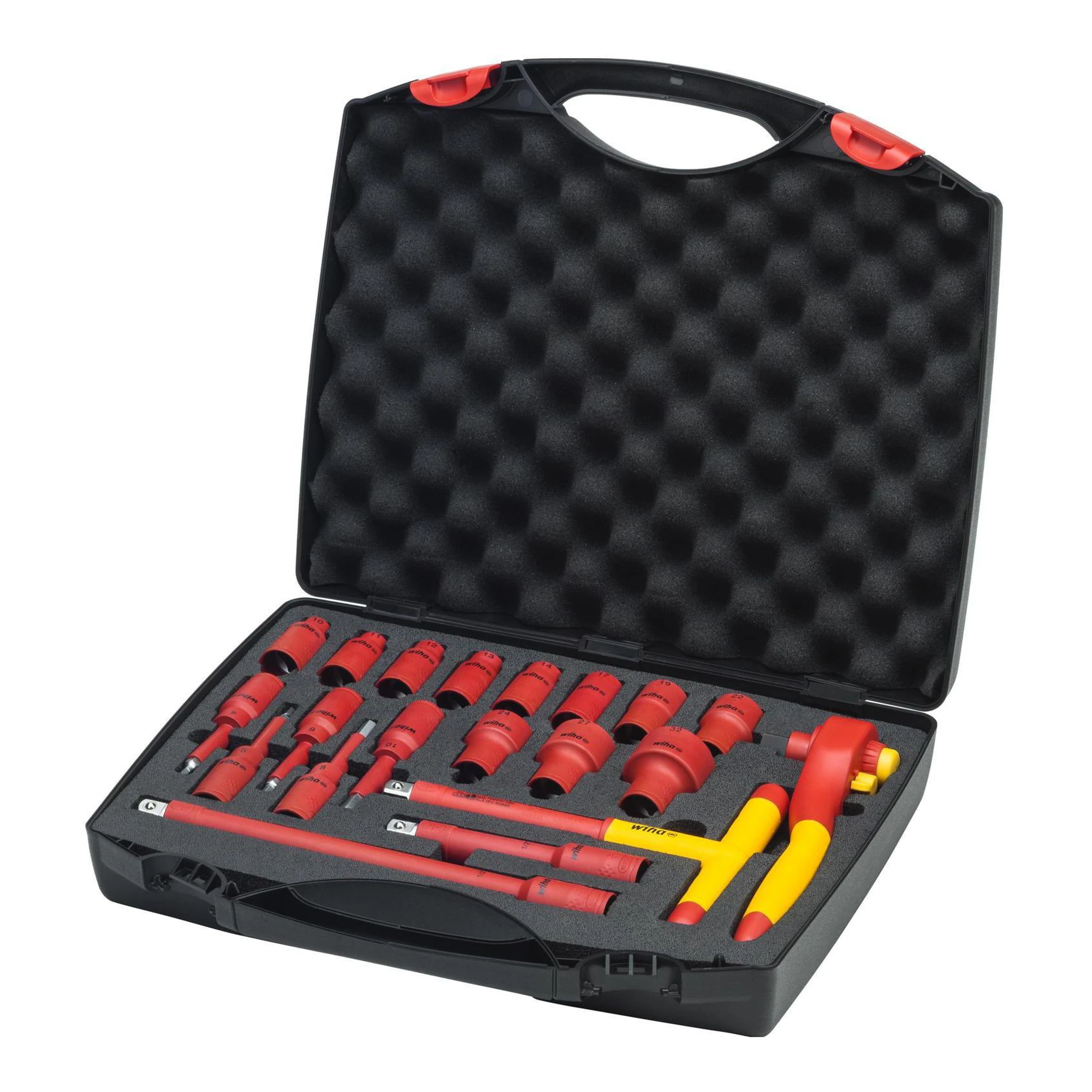 WIHA | Ratschenschlüssel-Set | 21-teilig 1/2 ″ | 10-32 mm Außen-6kt. 4-10 mm Innen-6kt.