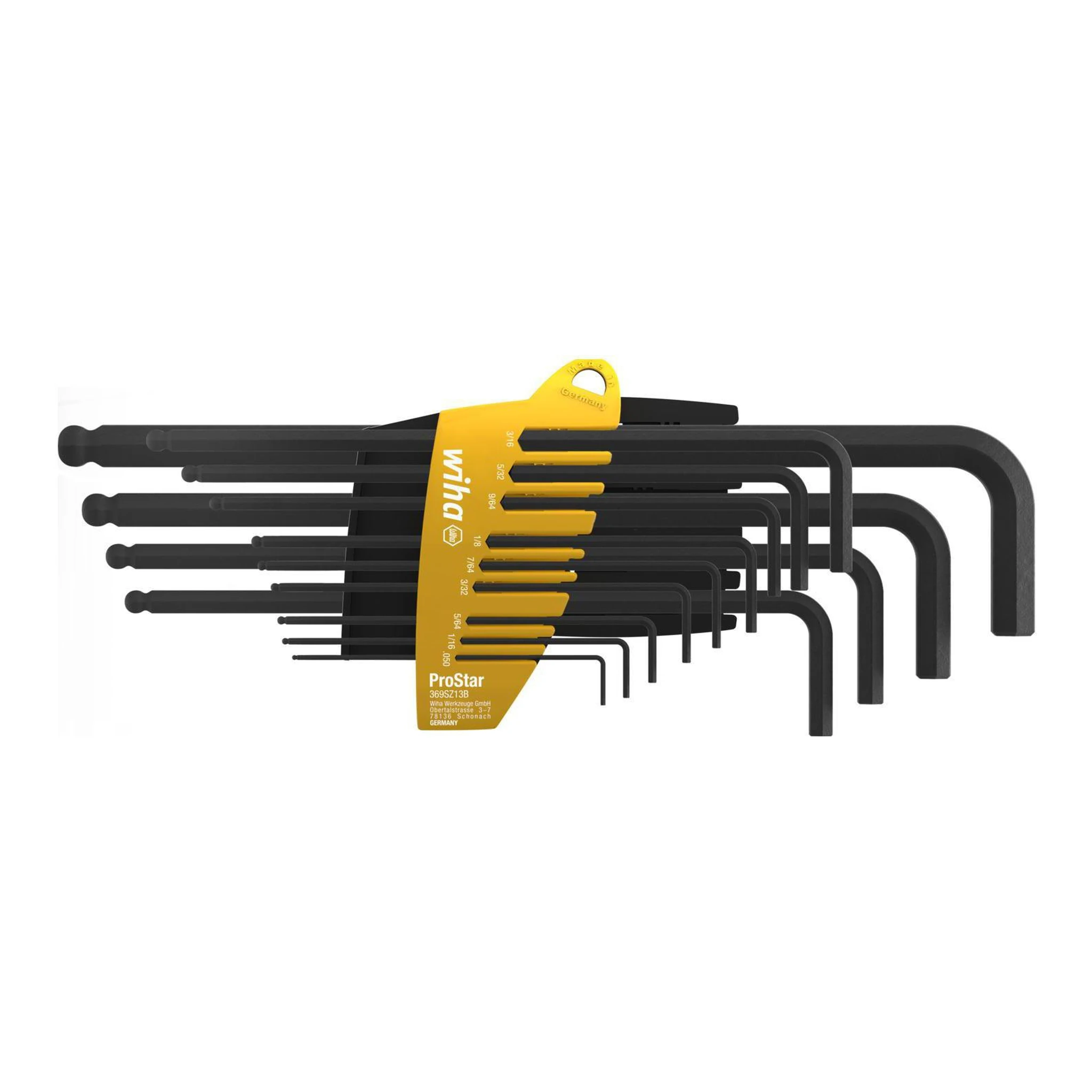 WIHA | Winkelschraubendreher-Satz | 13-teilig ProStar-Halter | SW 0,05 - 3/8 ″ (1,27 - 9,53 mm)