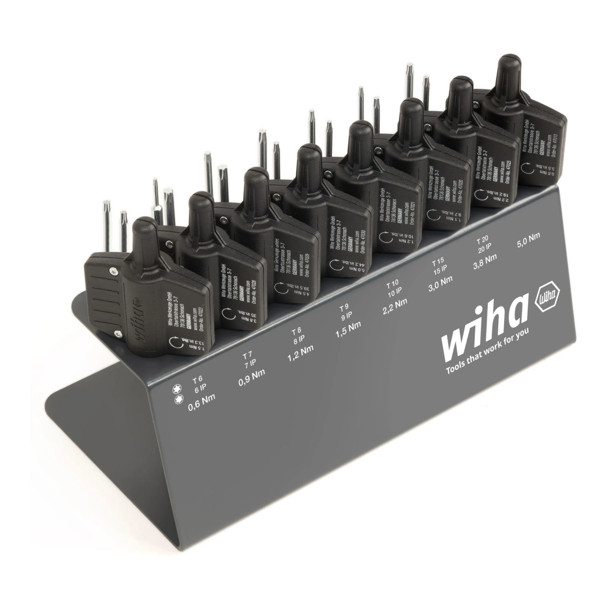 WIHA | Drehmomentschraubendreher-Satz | 23-teilig 0,6-5 Nm | einstellbar