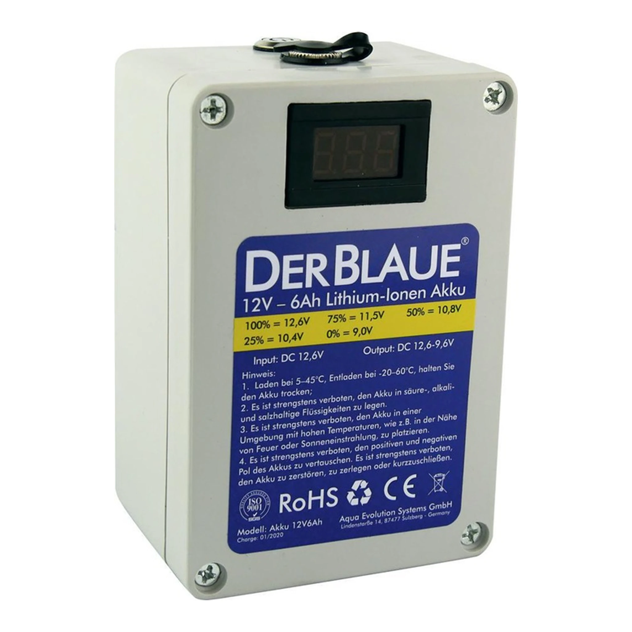DER BLAUE | Akku | 12 V, 6Ah Lithium-Ionen Akku