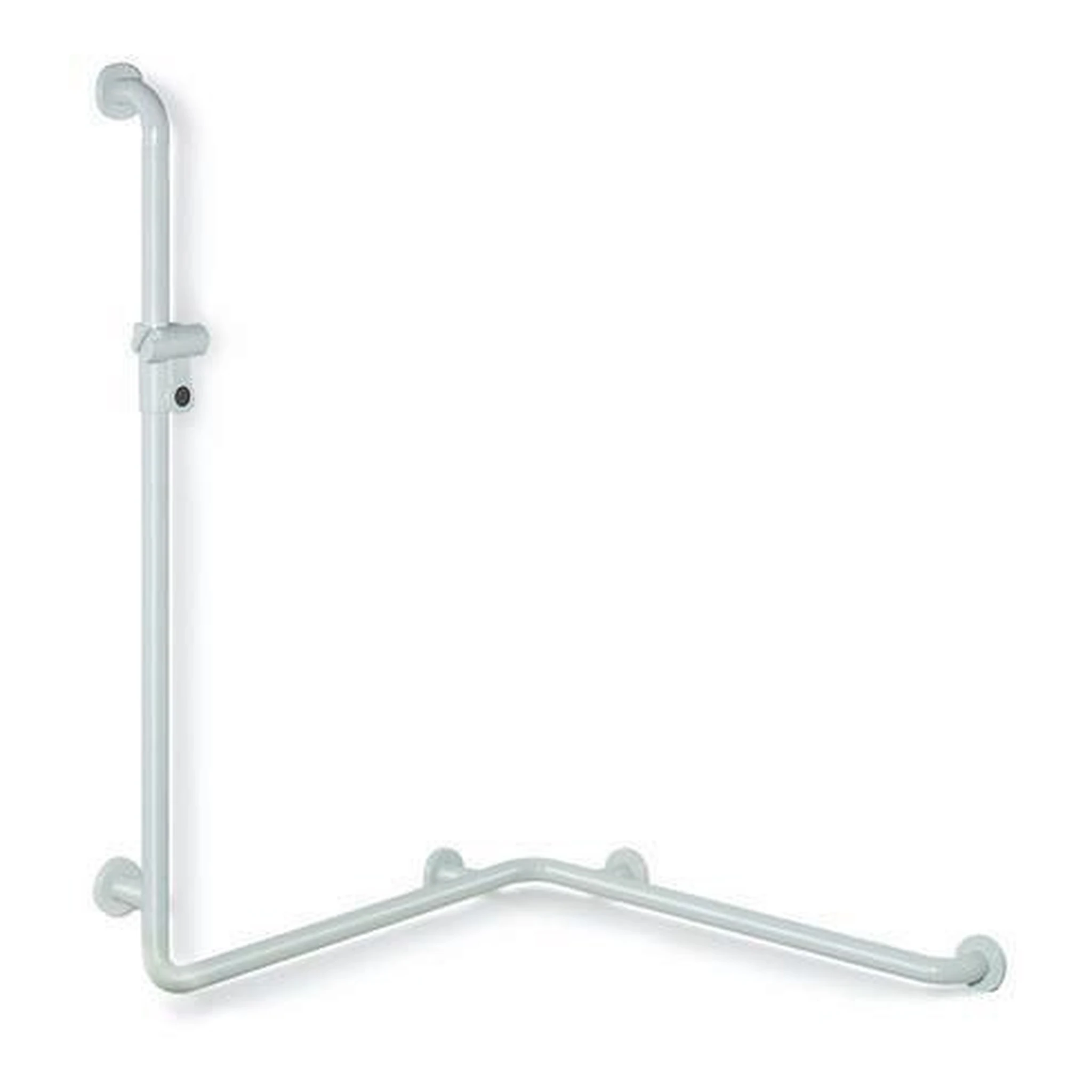 HEWI | Duschhandlauf Serie 801 | senkrecht 1100 mm, mit Brausehalterstang lichtgrau