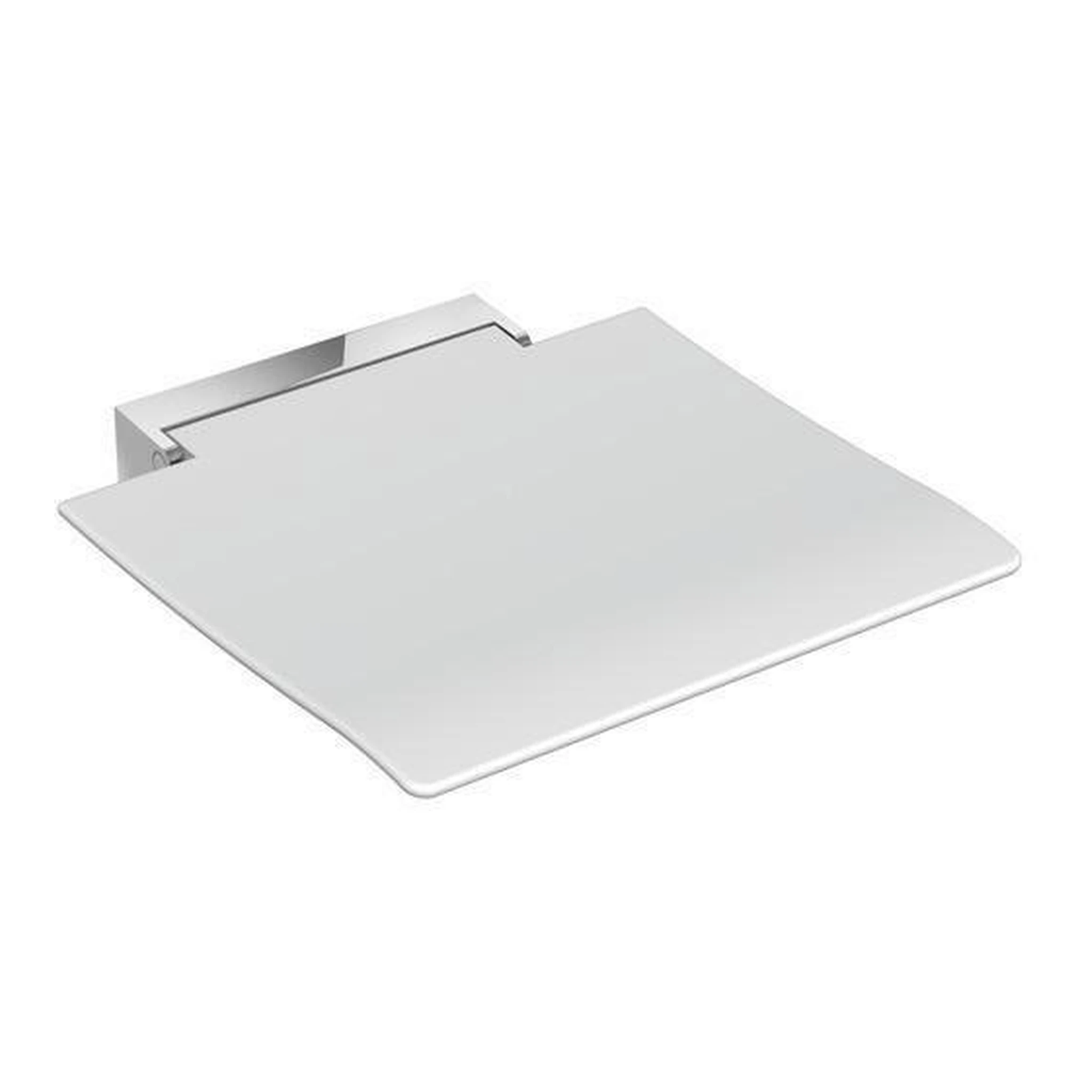 HEWI | Klappsitz 450 | Wandkonsole Edelstahl verchromt Sitzfläche signalweiß