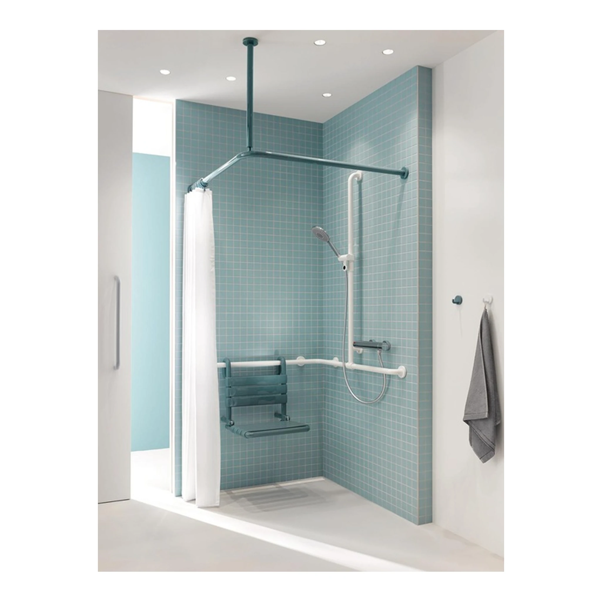 HEWI | Duschhandlauf Serie 801 | senkrecht 1100 mm waagerecht je 962 mm – Bild 3