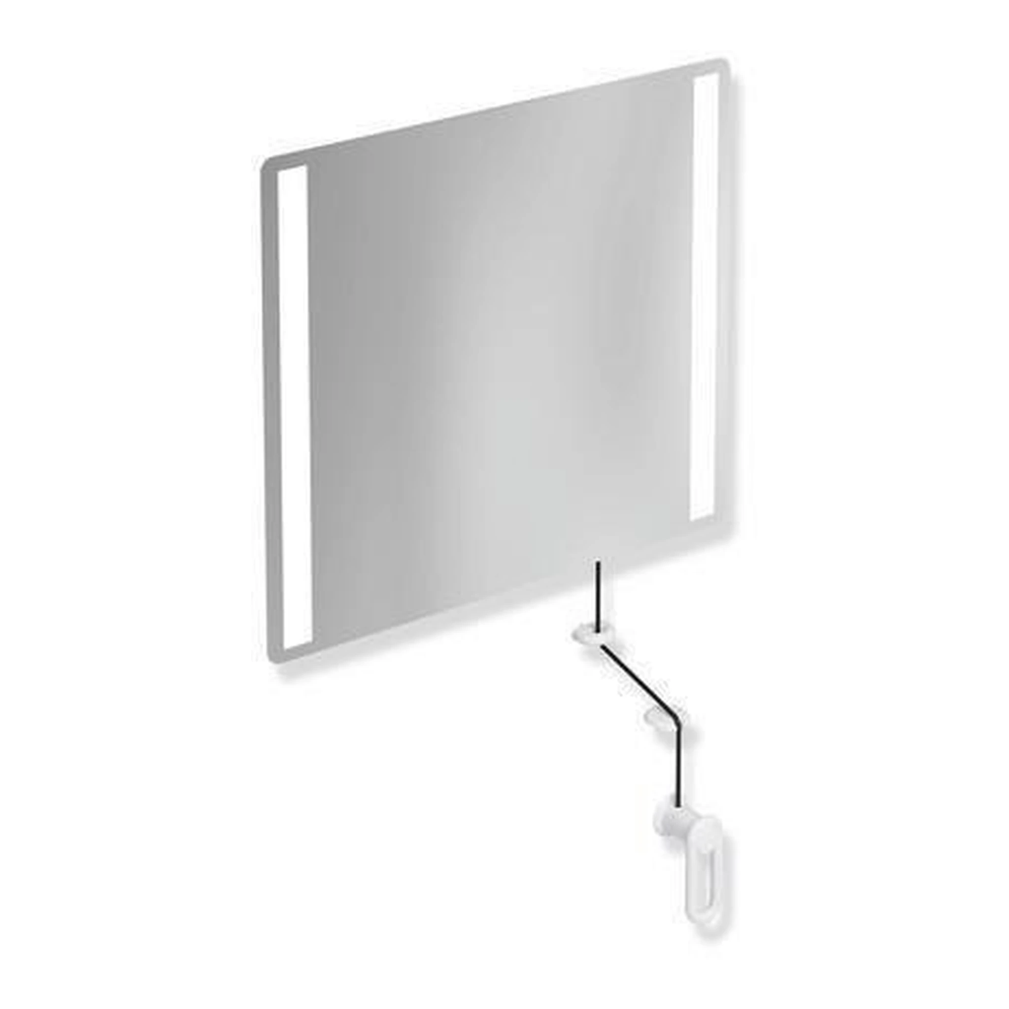 HEWI | LED-Kippspiegel Serie 801 | 600 mm breit, 540 mm hoch signalweiß