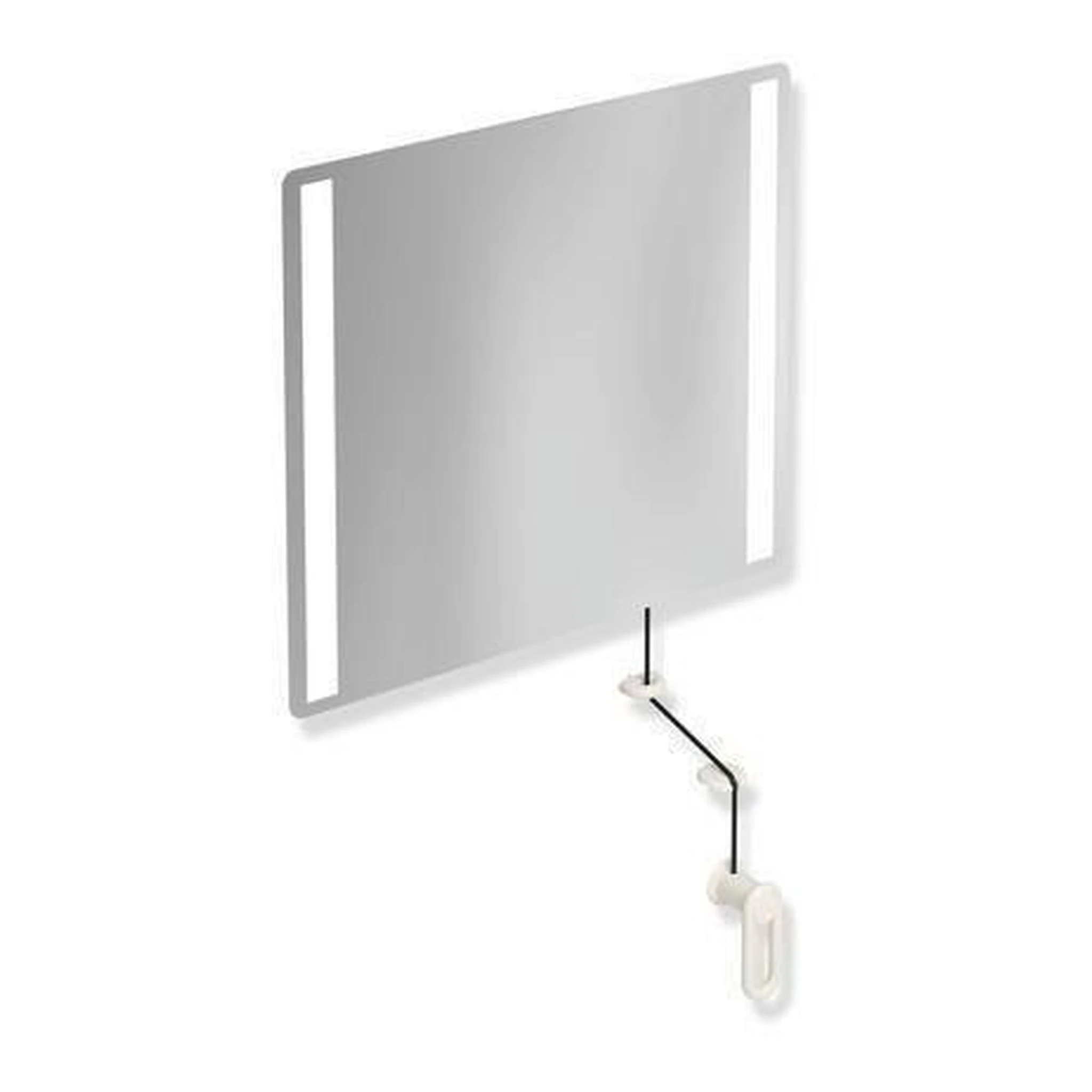 HEWI | LED-Kippspiegel Serie 801 | 600 mm breit, 540 mm hoch reinweiß