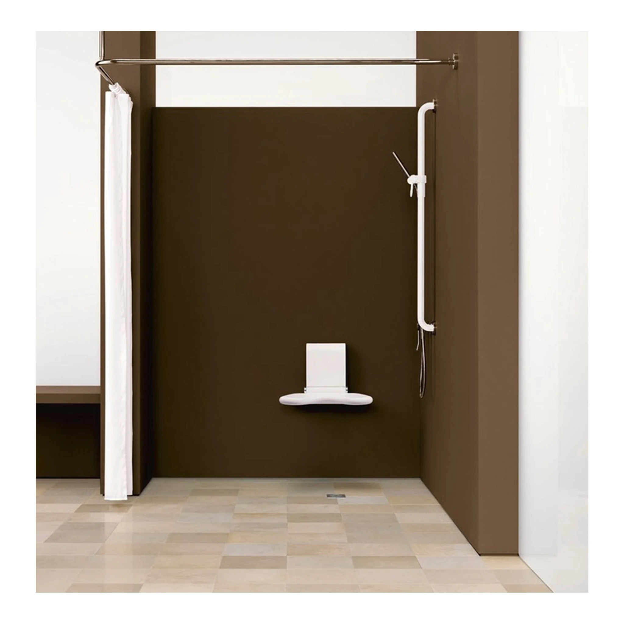 HEWI | Dusch-/Kabinenvorhang Trevira CS Duschvorhänge | Standardmaße BxH 1400 x 2000 mm, 10 Ösen – Bild 3