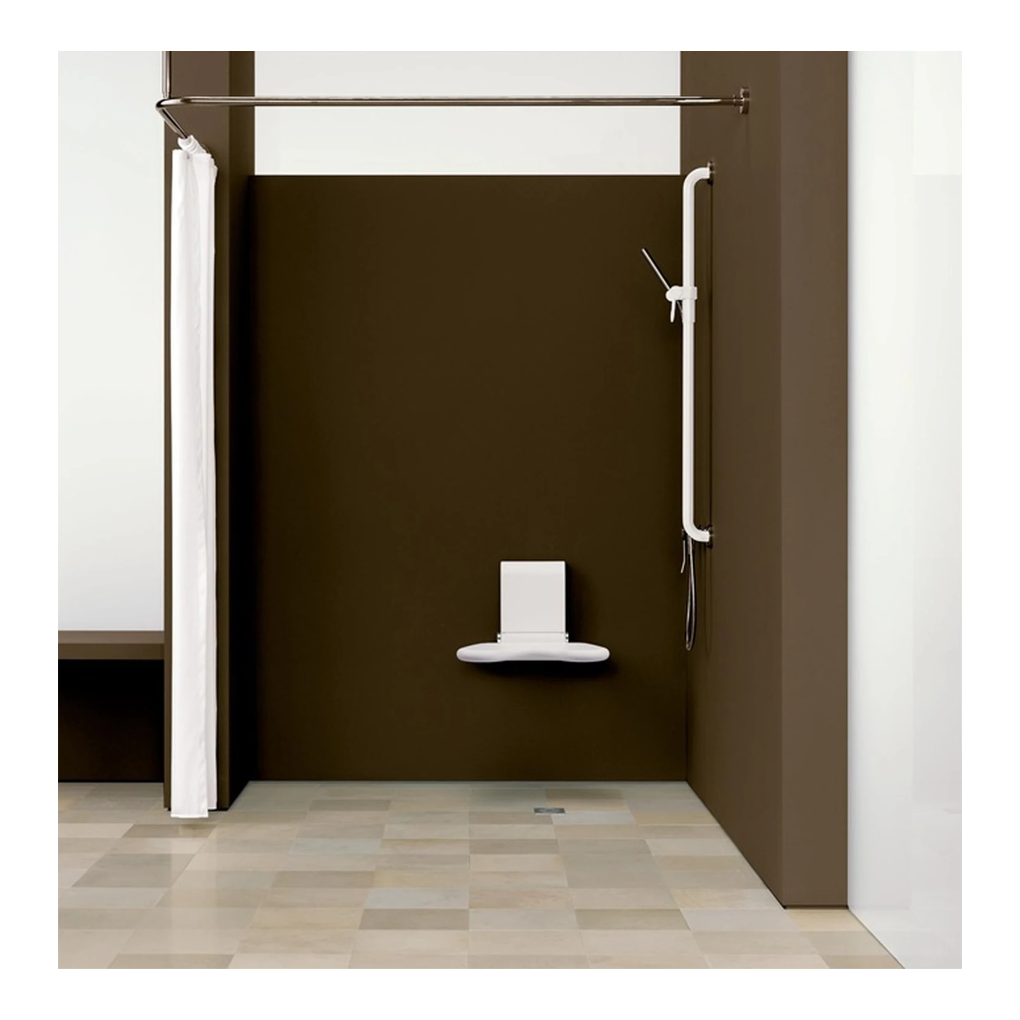 HEWI | Dusch-/Kabinenvorhang Trevira CS Duschvorhänge | Standardmaße BxH 1400 x 2000 mm, 10 Ösen – Bild 2