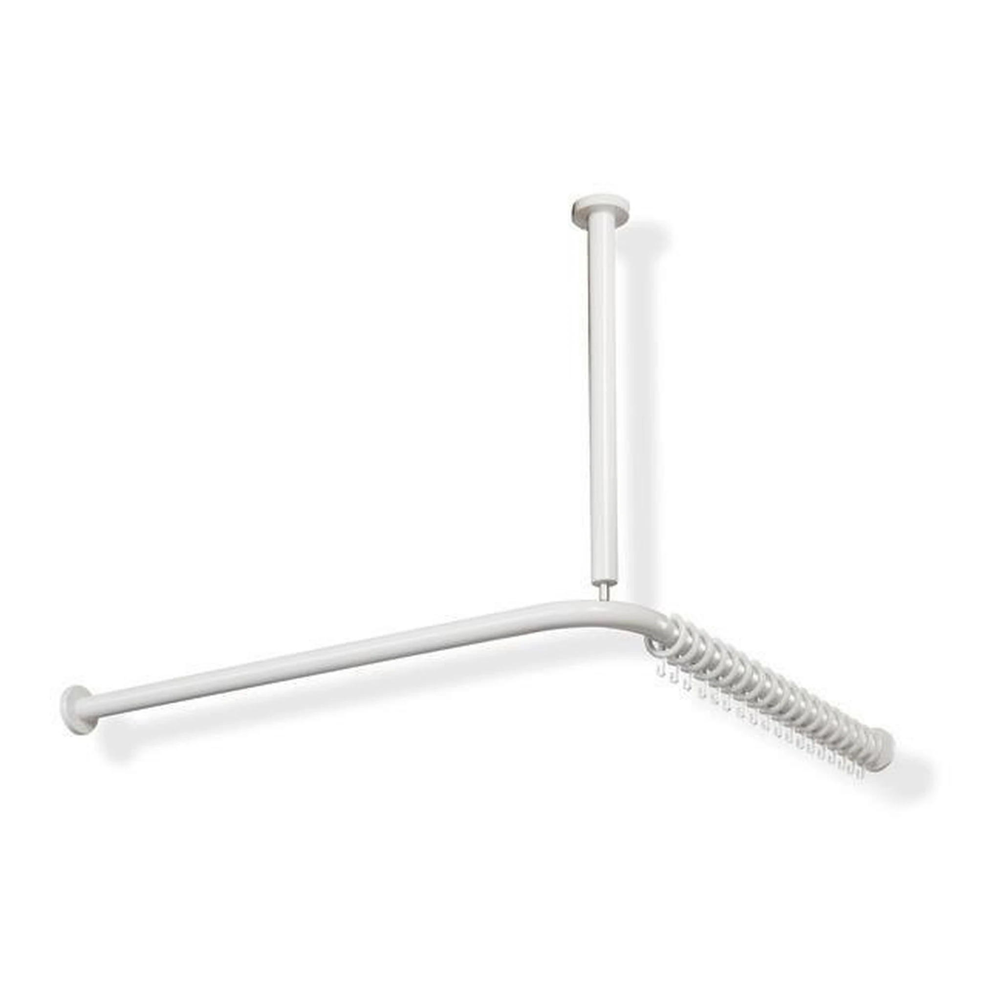 HEWI | Vorhangstange Serie 801 | mit Deckenabhängung 1000 x 1000 mm, 20 Ringe