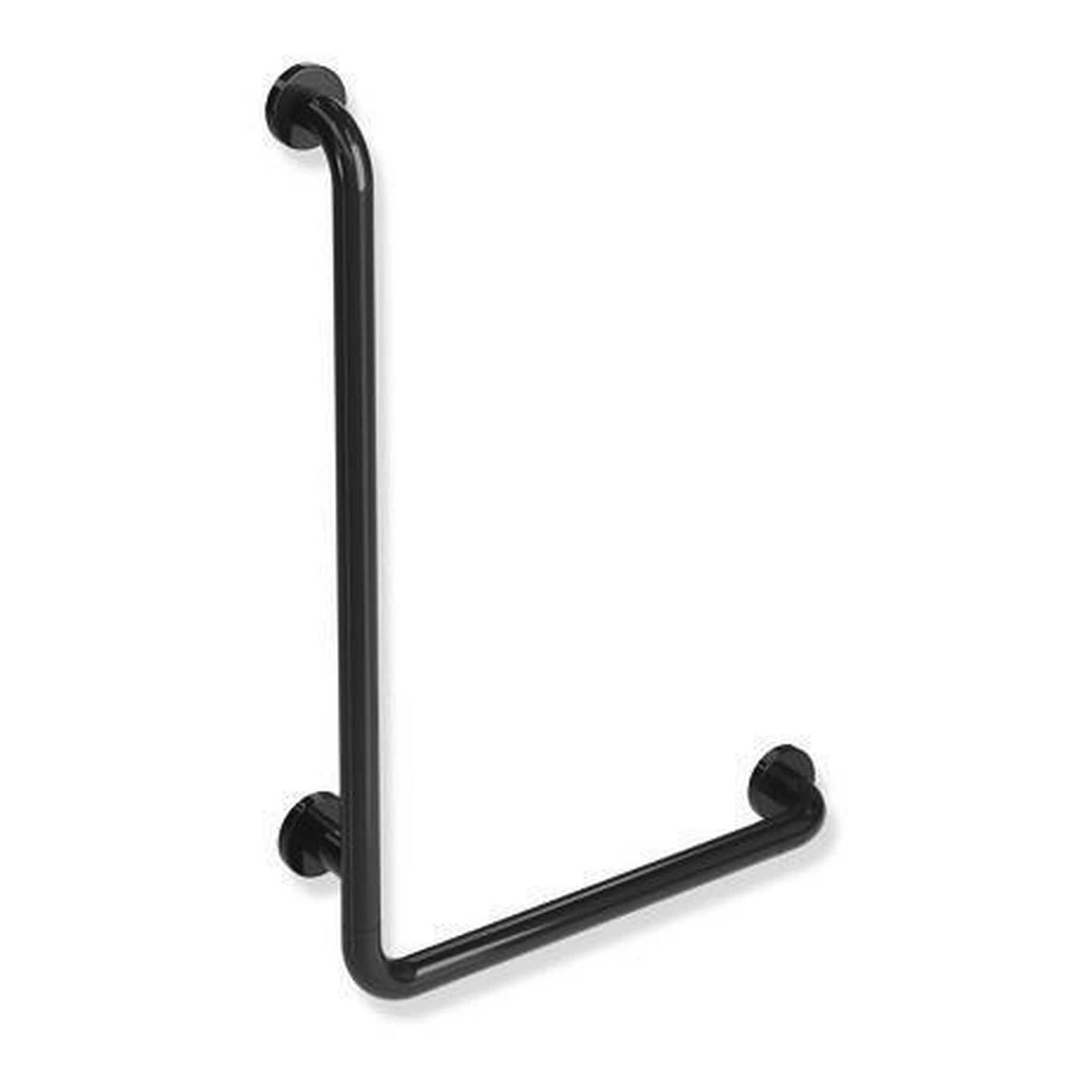 HEWI | Winkelgriff Serie 801 | waager. 500 mm, senkr. 750 mm tiefschwarz