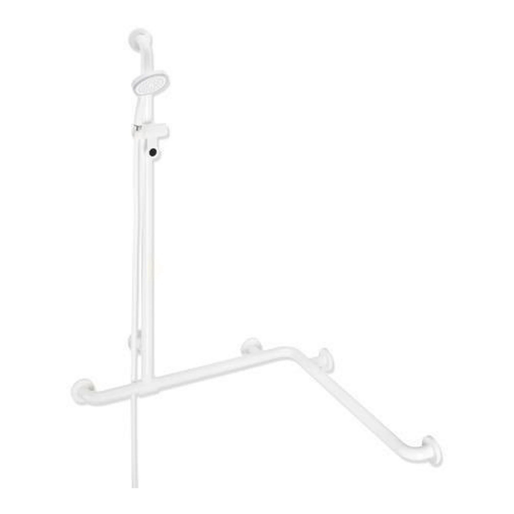 HEWI | Dusch- und Wannenhandlauf Serie 801 | mit verschiebbarer Brausehalterstange Schlauchlänge 1600 mm
