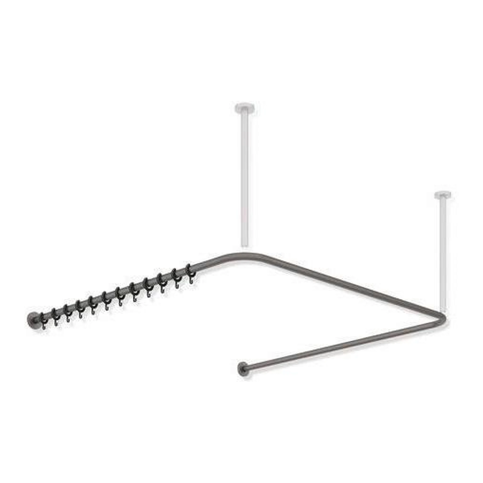 HEWI | Vorhangstange System 900 | dgrau PG tiefmatt 1187x1175x1187mm 34 R. dunkelgrau Perlglimmer tiefmatt
