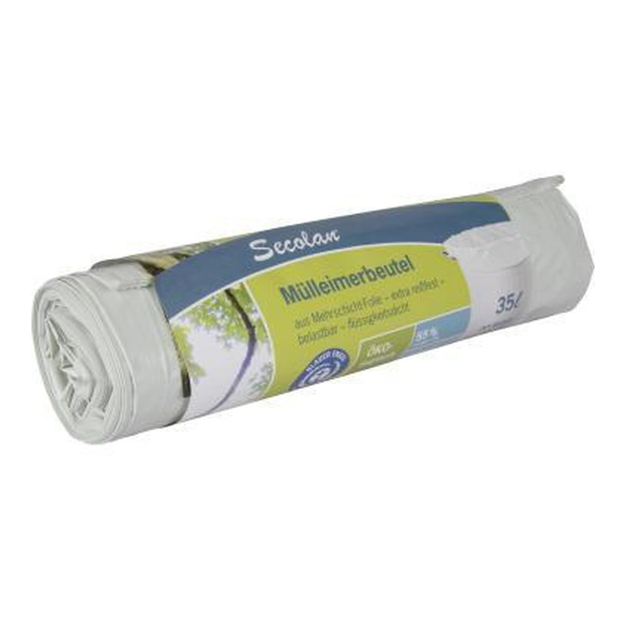 SECOLAN | Müllbeutel Secolan 50 x 62 cm (B x H) 25µm 35l | Polyethylen 100 % recycelt weiß 20 St./Pack.