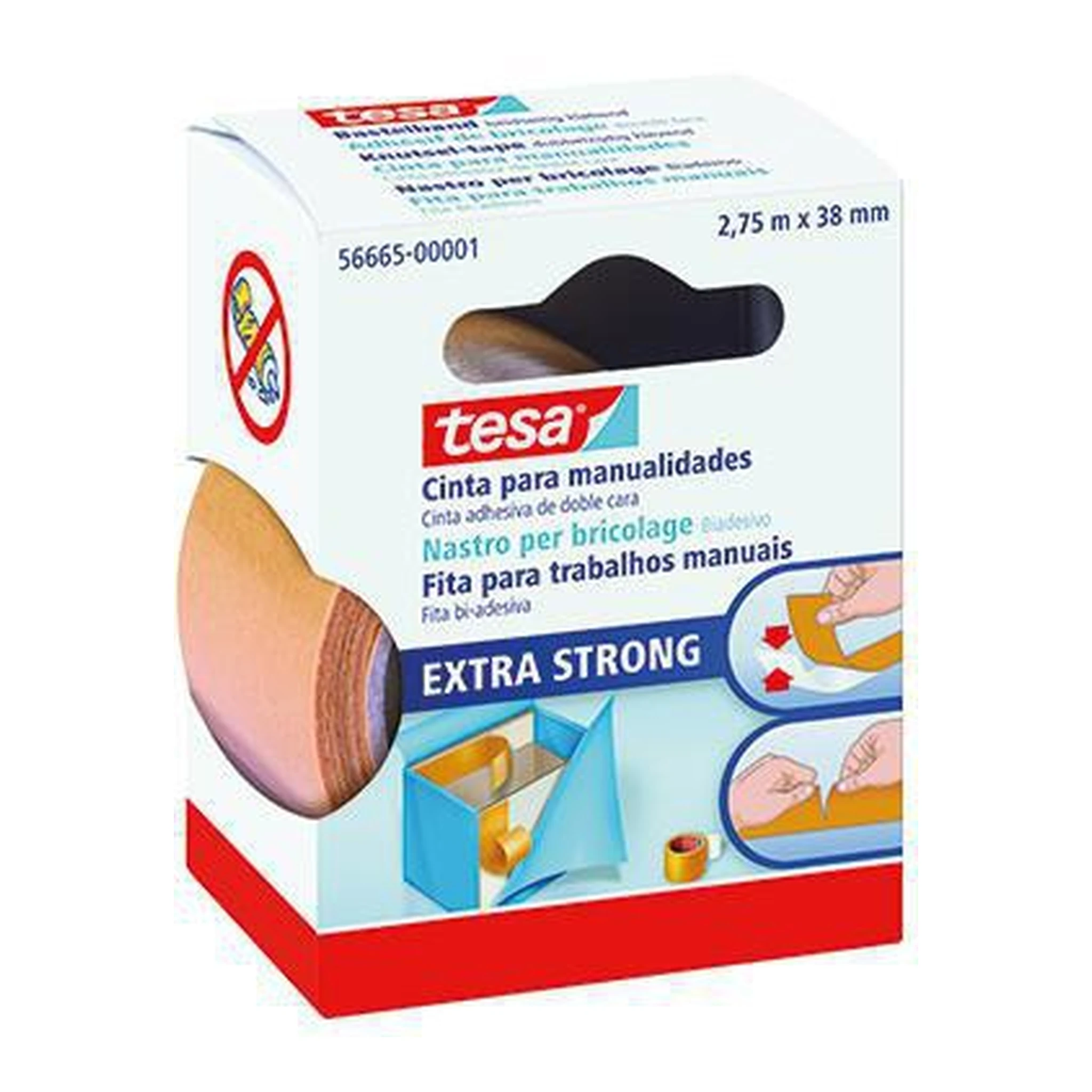 TESA | Klebeband tesa® Extra Strong 38 mm x 2,75 m (B x | L) beidseitig klebend PVC/Kautschuk weiß