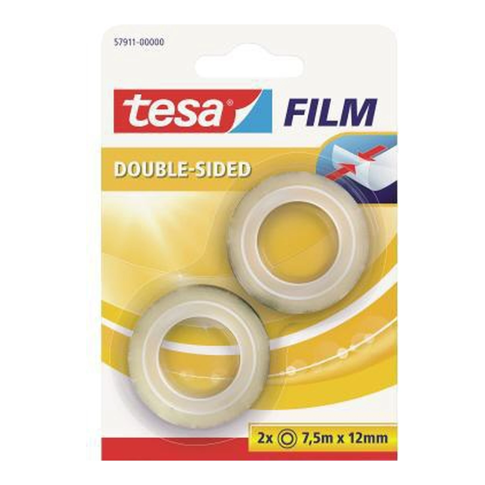 TESA | Klebefilm tesa® 12 mm x 7,5 m (B x L) beidseitig | klebend Polypropylen transparent 2 St./Pack.