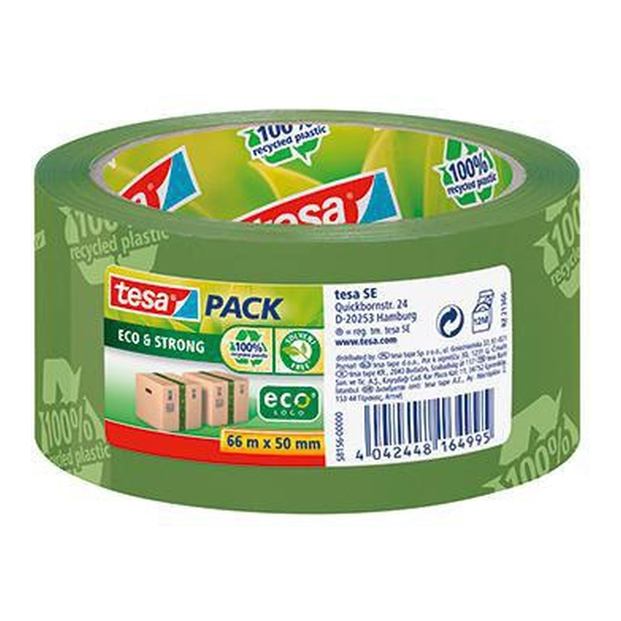 TESA | Packband tesa® tesapack® Eco & Strong 50 mm x 66 | m (B x L) Polypropylen grün 100 % recycled plastic