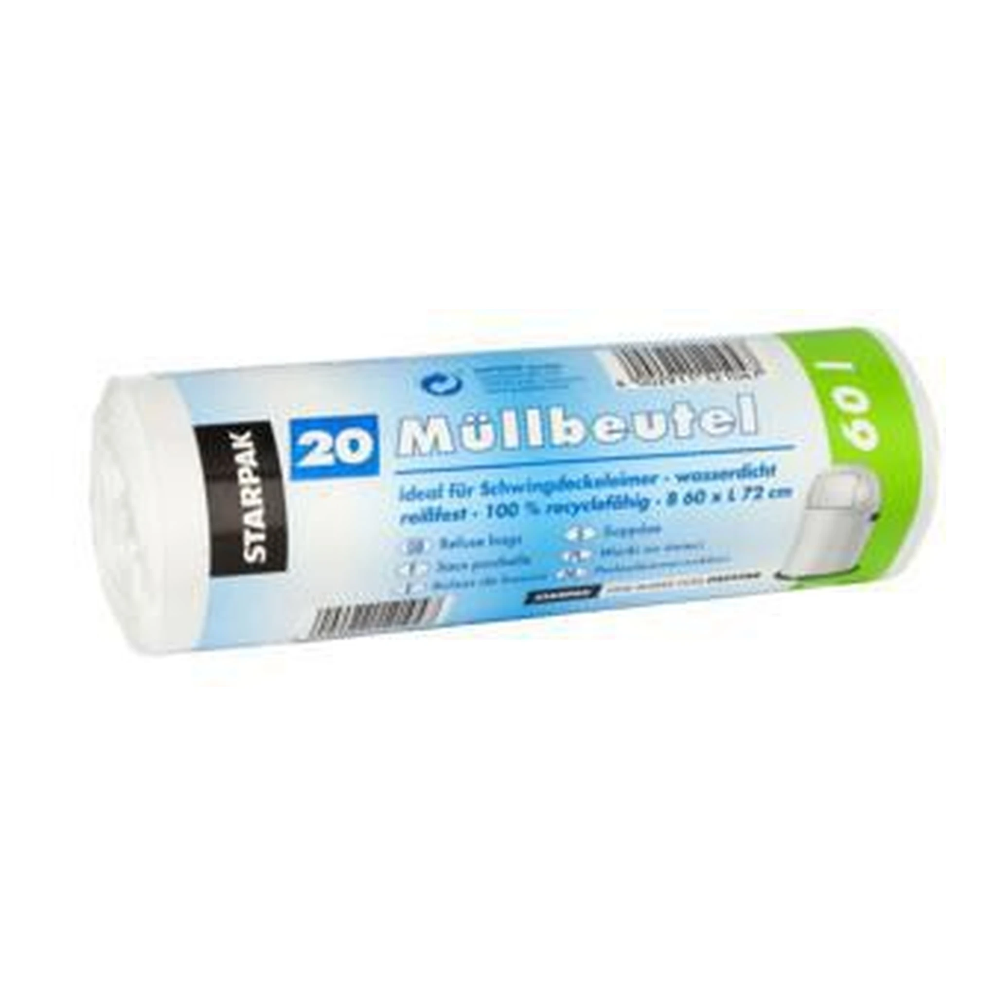 PAPSTAR | Müllbeutel PAPSTAR 72 x 60 cm (B x H) 17µm 60l LDPE | weiß 20 St./Pack.