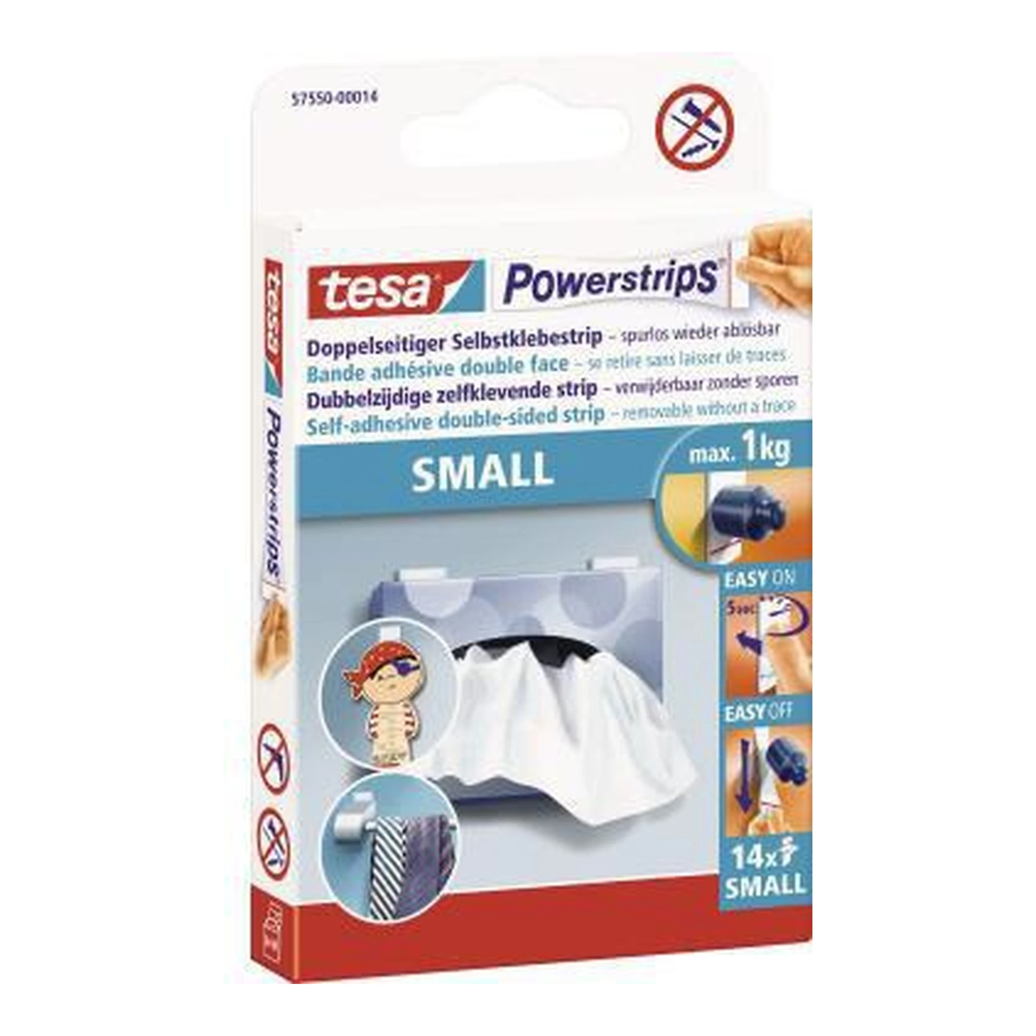 TESA | Klebepad tesa® Powerstrips® Small 14,5 x 33 mm (B | x L) weiß 14 St./Pack.