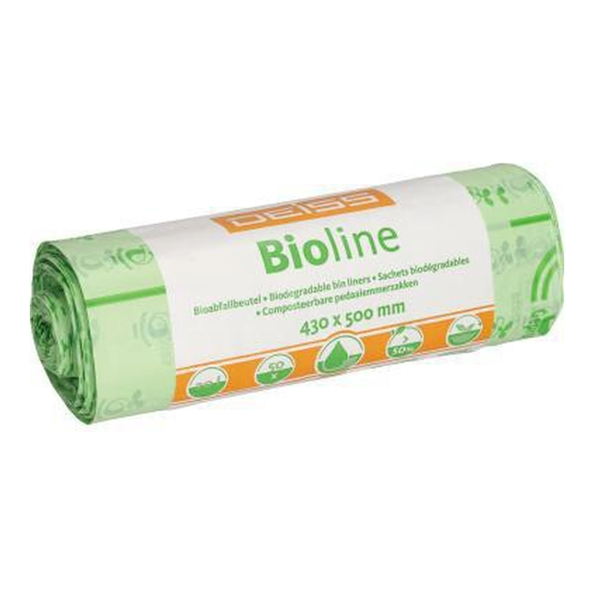DEISS | Müllbeutel DEISS BIOLINE 43 x 50 cm (B x H) 20l | ecovio natur 50 St./Pack.