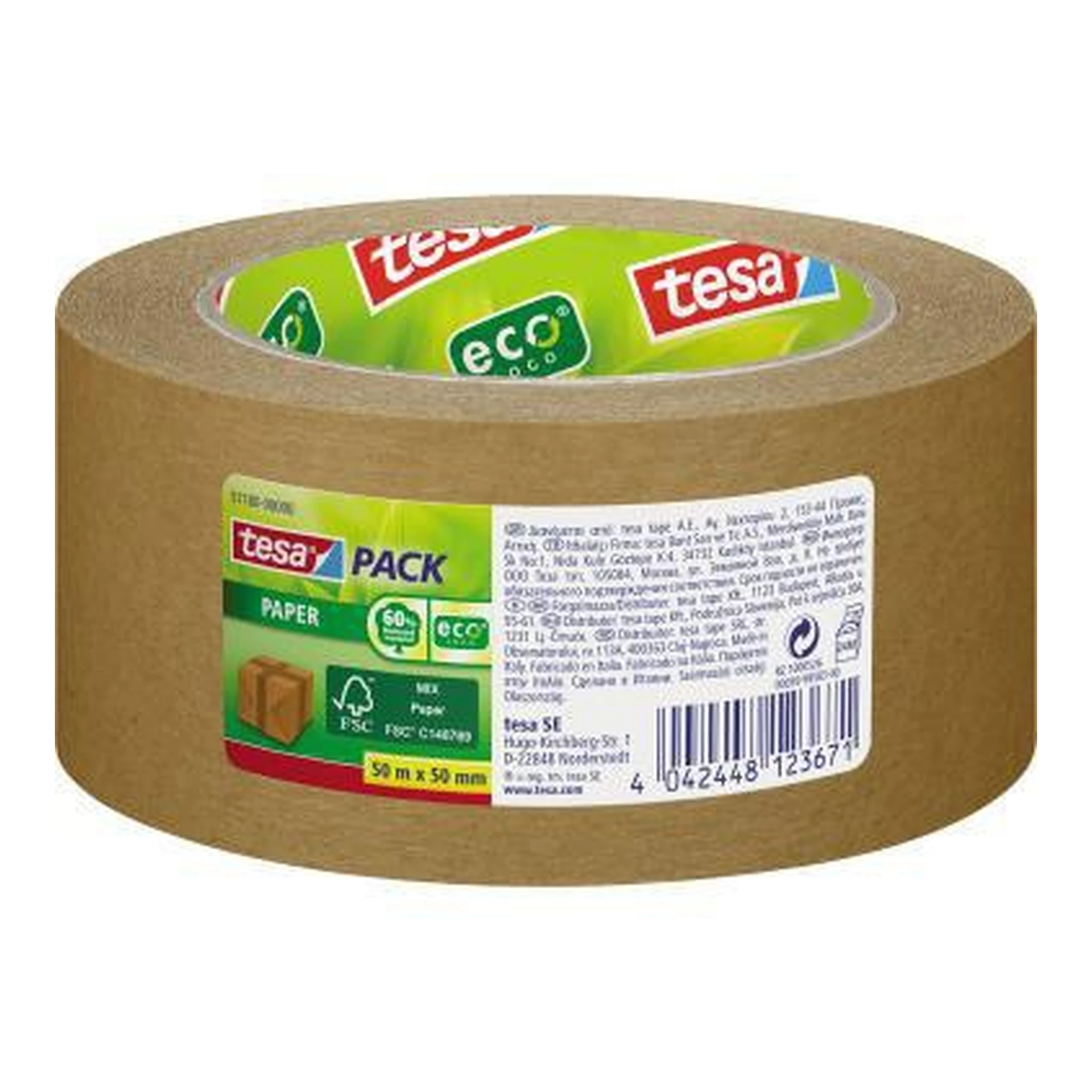 TESA | Packband tesa® tesapack® Paper ecoLogo® 50 mm | x 50 m (B x L) Synthesekautschuk braun