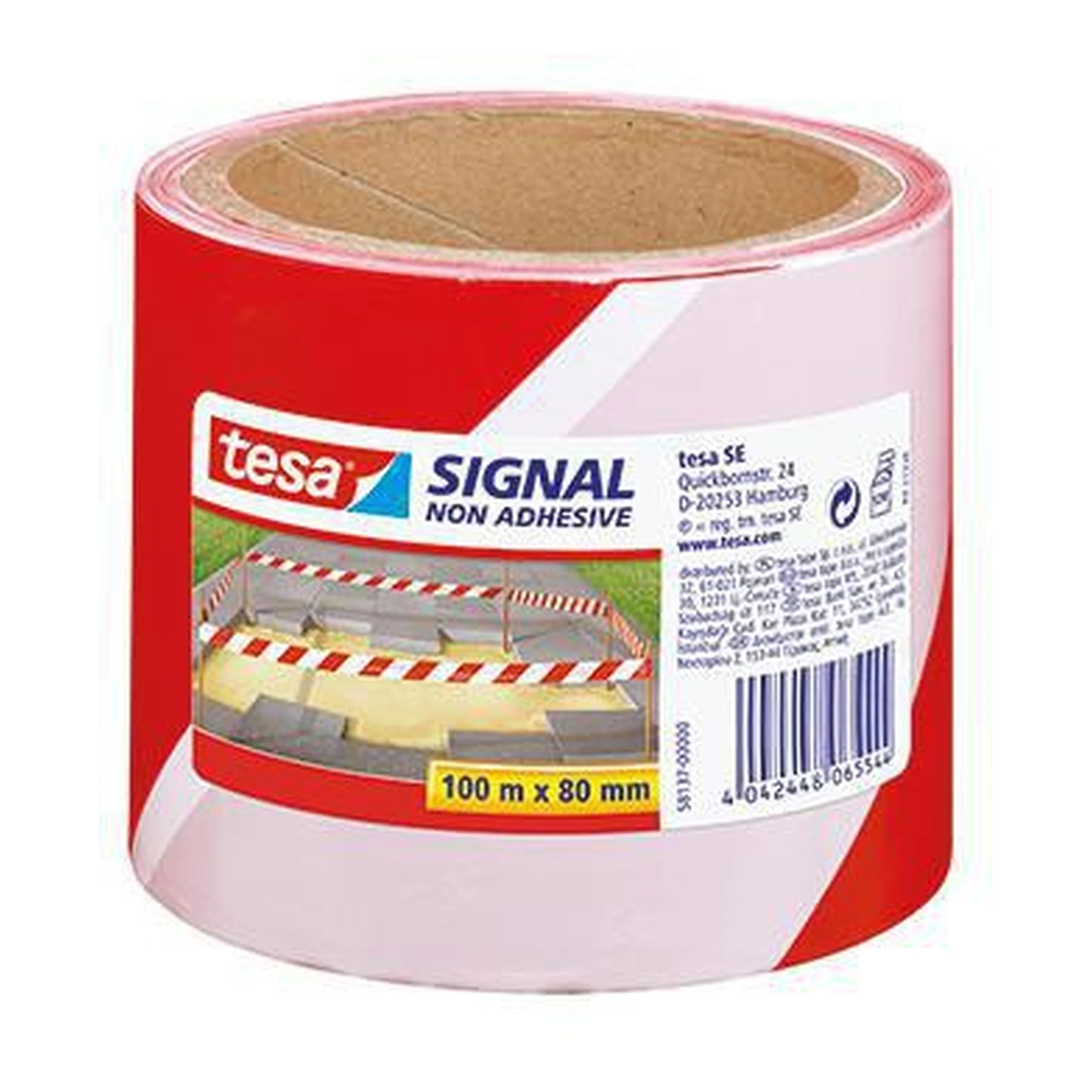 TESA | Markierungsband tesa® Signal 80 mm x 100 m (B x L) nicht | selbstklebend Polyethylen rot/weiß