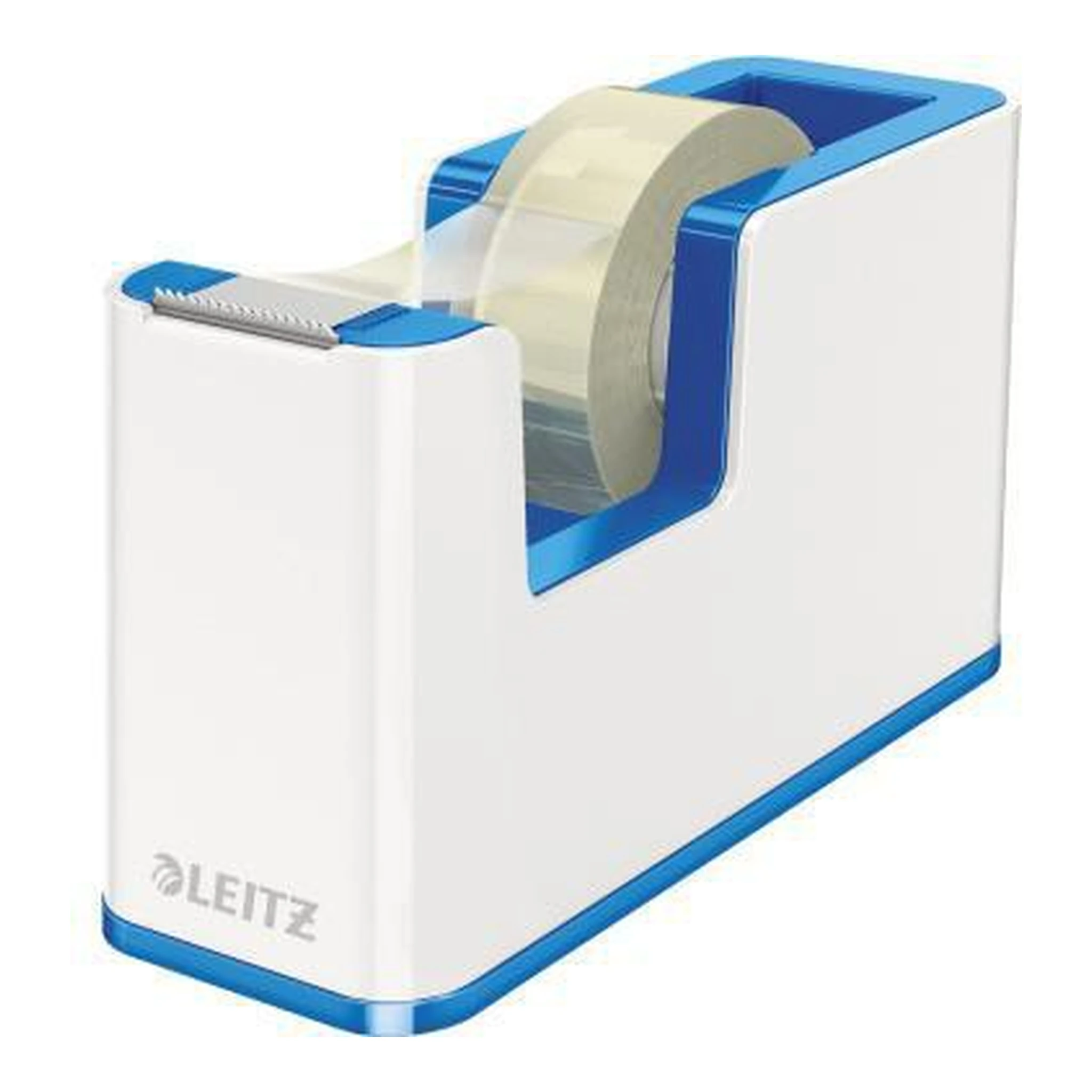 LEITZ | Tischabroller Leitz WOW Duo Colour 19 mm x 33 m (B x | L) inkl. 1 Rolle Klebeband mit Lösungsmittel blau/weiß