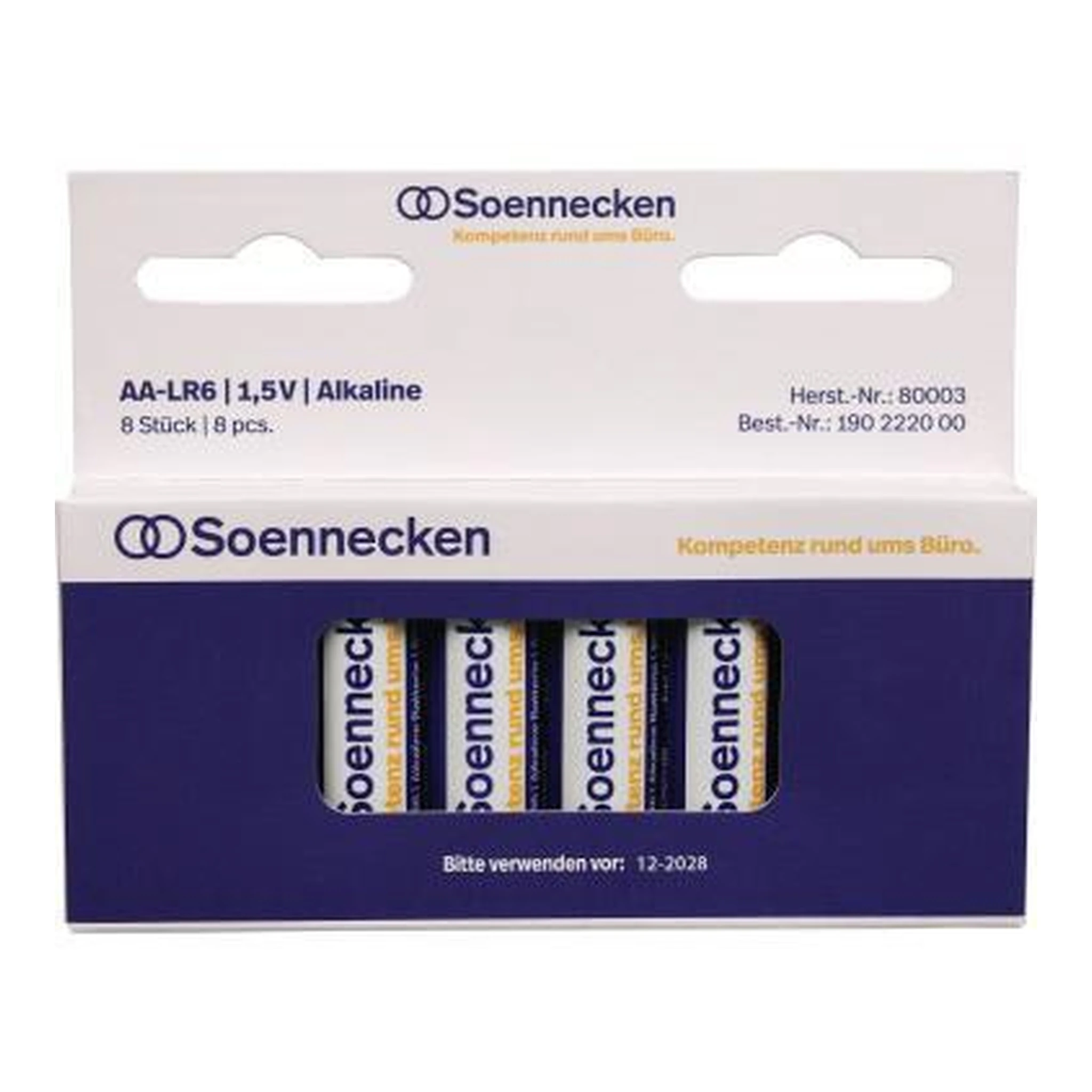 SOENNECKEN | Batterie Soennecken AA/Mignon LR6 | Alkaline 1,5V 1.850 mAh 8 St./Pack.