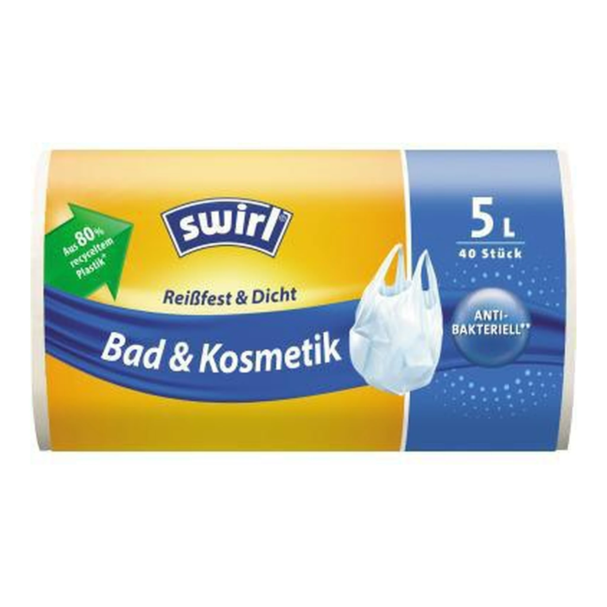 SWIRL | Müllbeutel Swirl Bad & Kosmetik 33 x 36 cm (B x H) | 5l Plastik 80 % recycelt transparent 40 St./Pack.