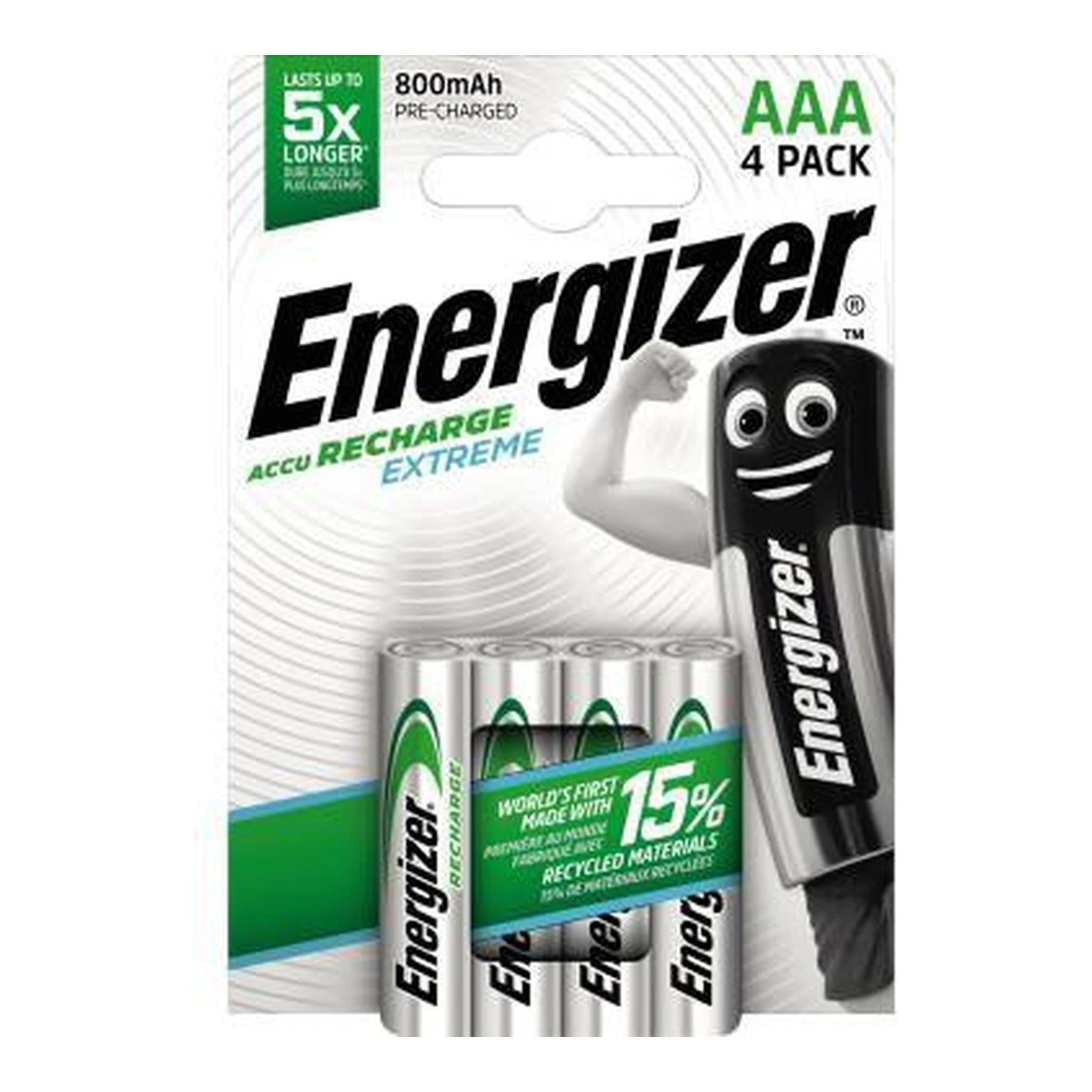 ENERGIZER | Akku Energizer® Recharge Extreme AAA/Micro | HR03 Nickel-Metallhydrid 1,2V 800 mAh 4 St./Pack.