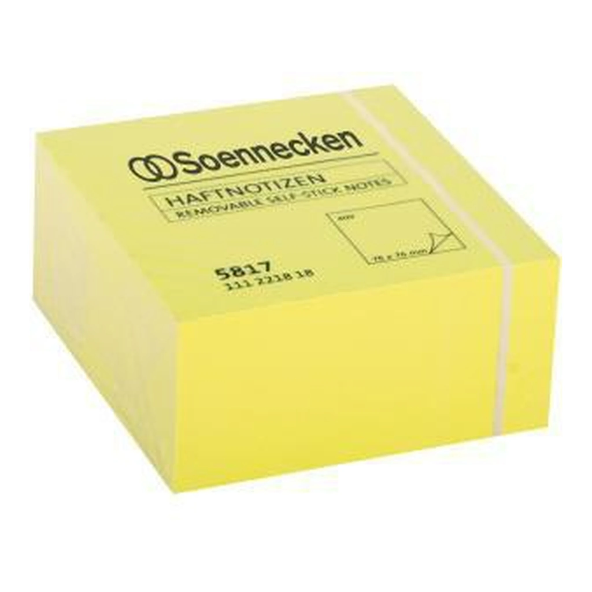 SOENNECKEN | Haftnotizwürfel Soennecken 75 x 75 mm (B x H) | neongelb 400 Bl.