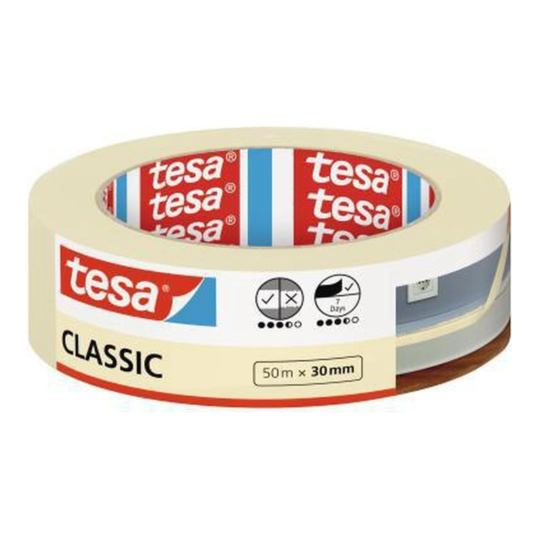 TESA | Kreppband tesa® CLASSIC Innenbereich 30 mm x 50 m | (B x L) Papier beige