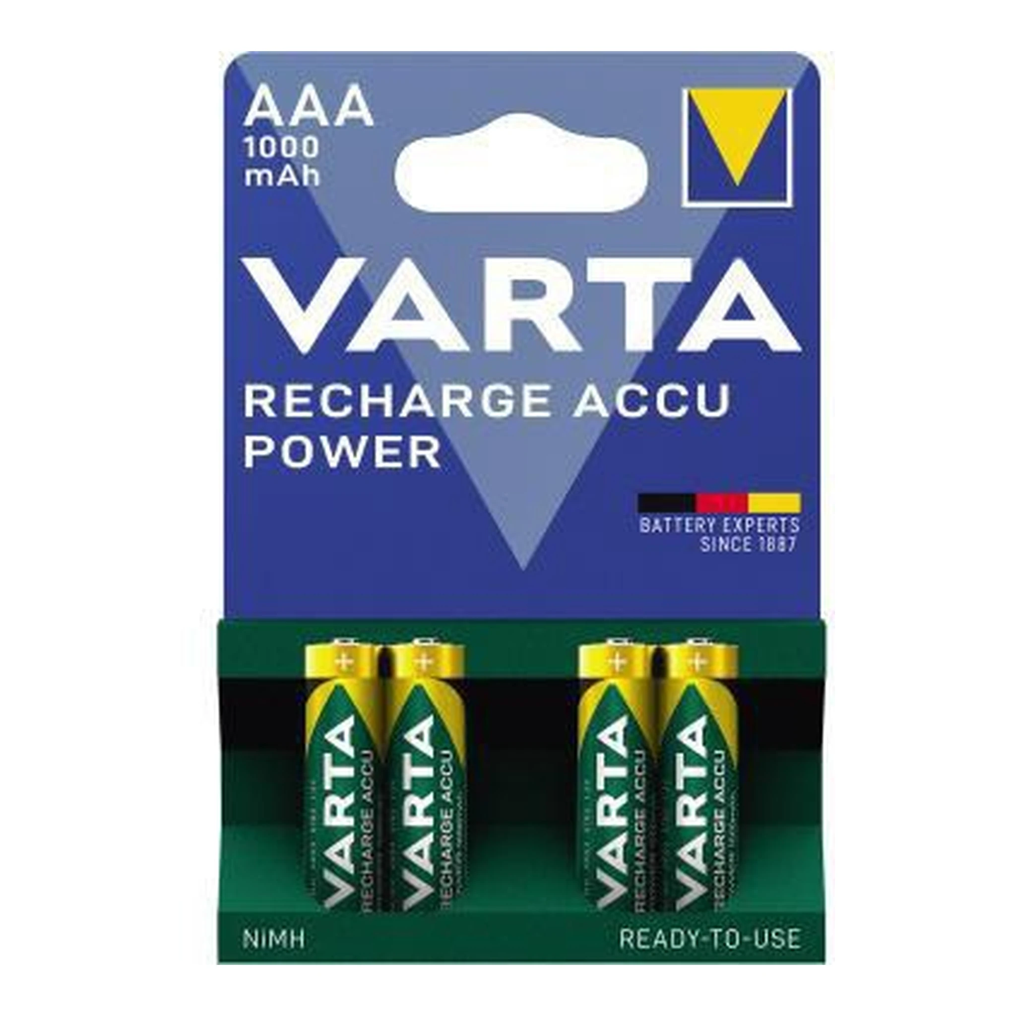 VARTA | Akku Varta Recharge Accu Power AAA/Micro HR03 | Nickel-Metallhydrid 1,2V 1.000 mAh 4 St./Pack.