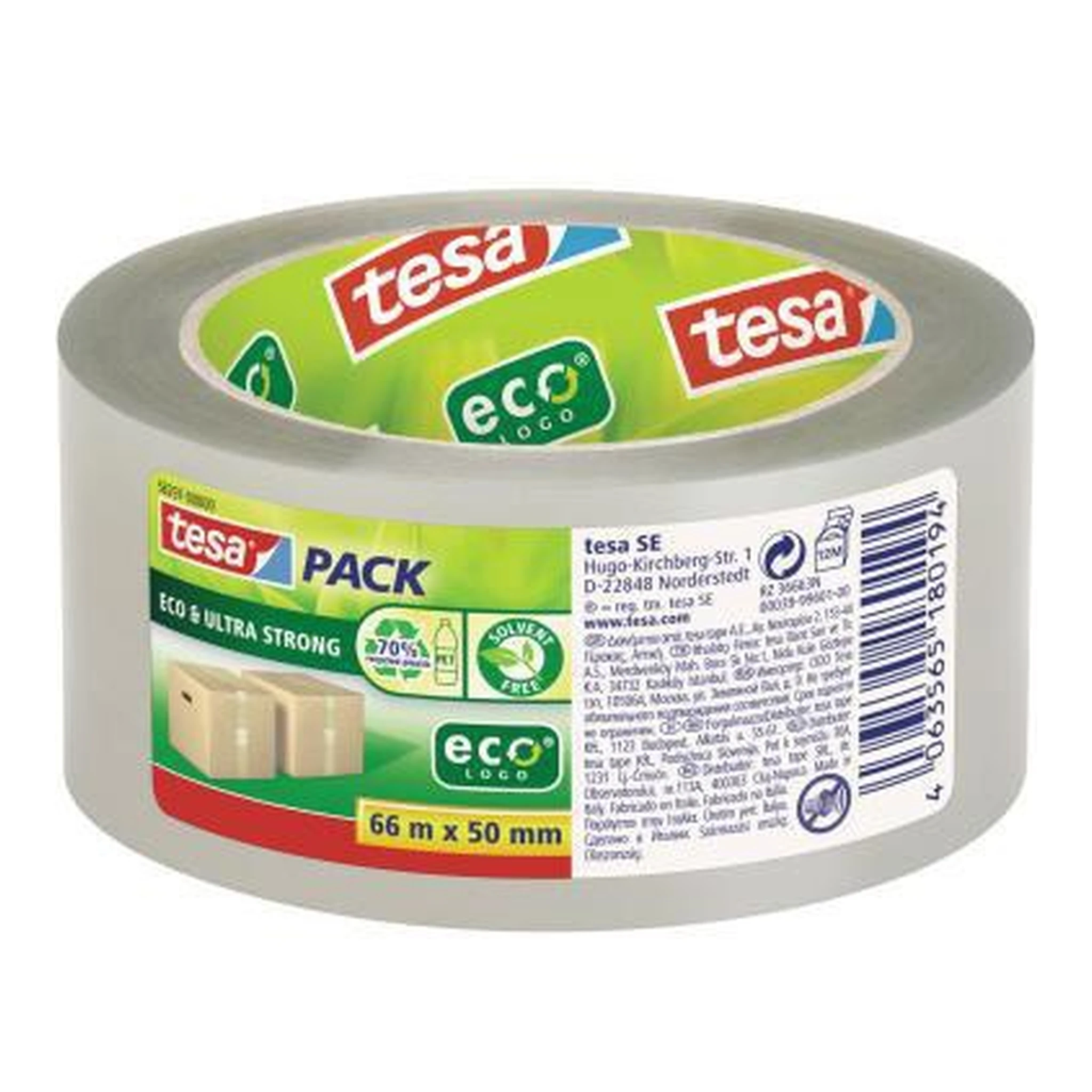 TESA | Packband tesa® tesapack® Eco & Ultra Strong | ecoLogo® 50 mm x 66 m (B x L) Acrylat transparent