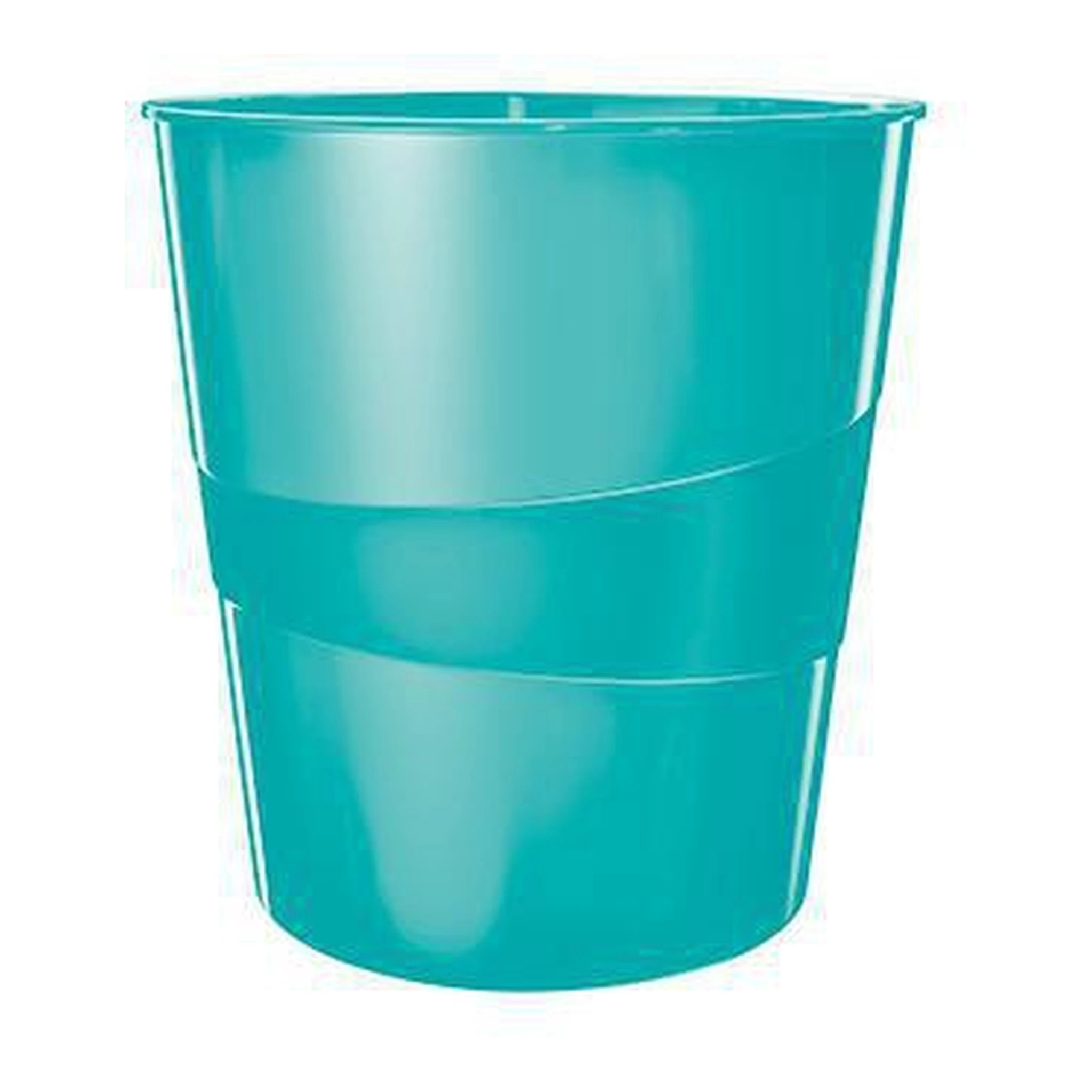 LEITZ | Papierkorb Leitz WOW 29 x 32,4 cm (D. x H) 15l | Polystyrol Farbe: eisblau 1 Sortierfach