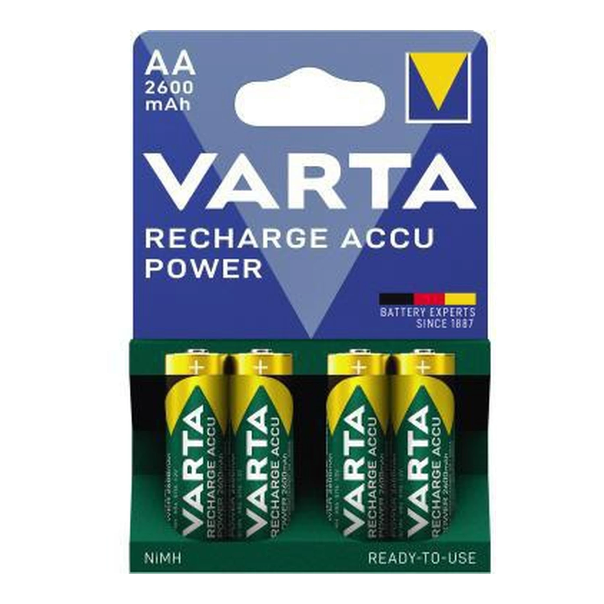 VARTA | Akku Varta Recharge Accu Power AA/Mignon HR6 | Nickel-Metallhydrid 1,2V 2.600 mAh 4 St./Pack.