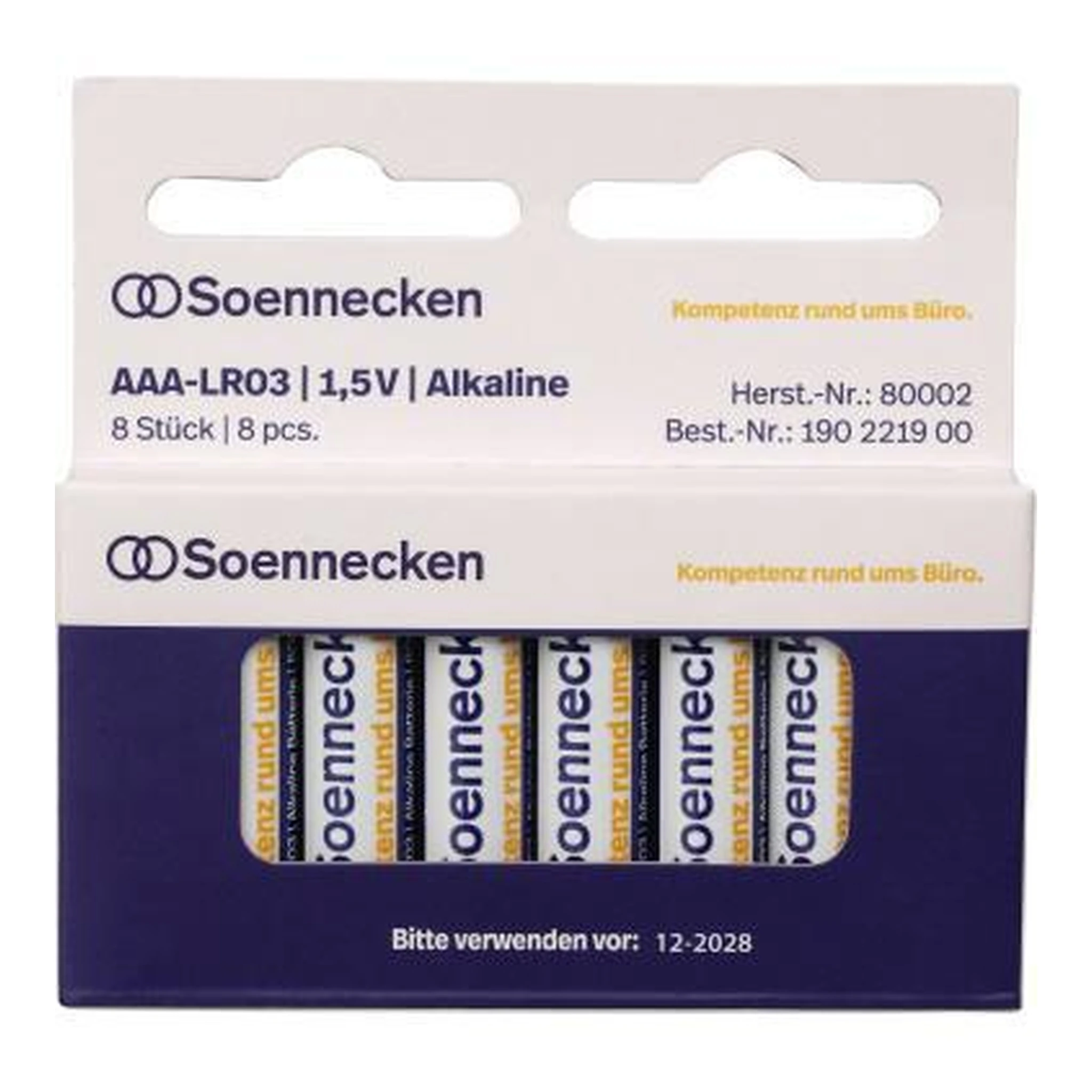 SOENNECKEN | Batterie Soennecken AAA/Micro LR03 | Alkaline 1,5V 8 St./Pack.