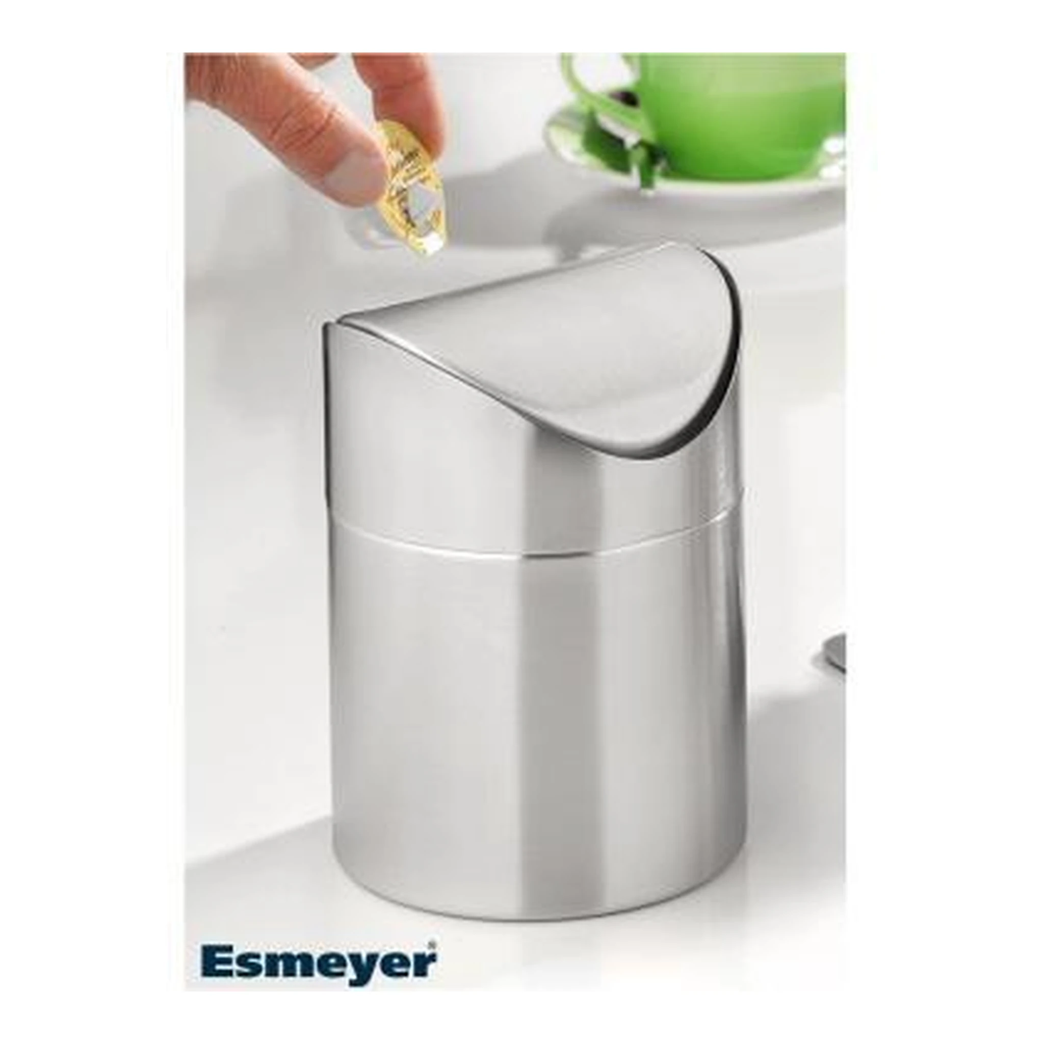 ESMEYER | Tischabfallbehälter Esmeyer® SWING rund 12 x 16,5 cm (D. x H Sortierfach – Bild 2