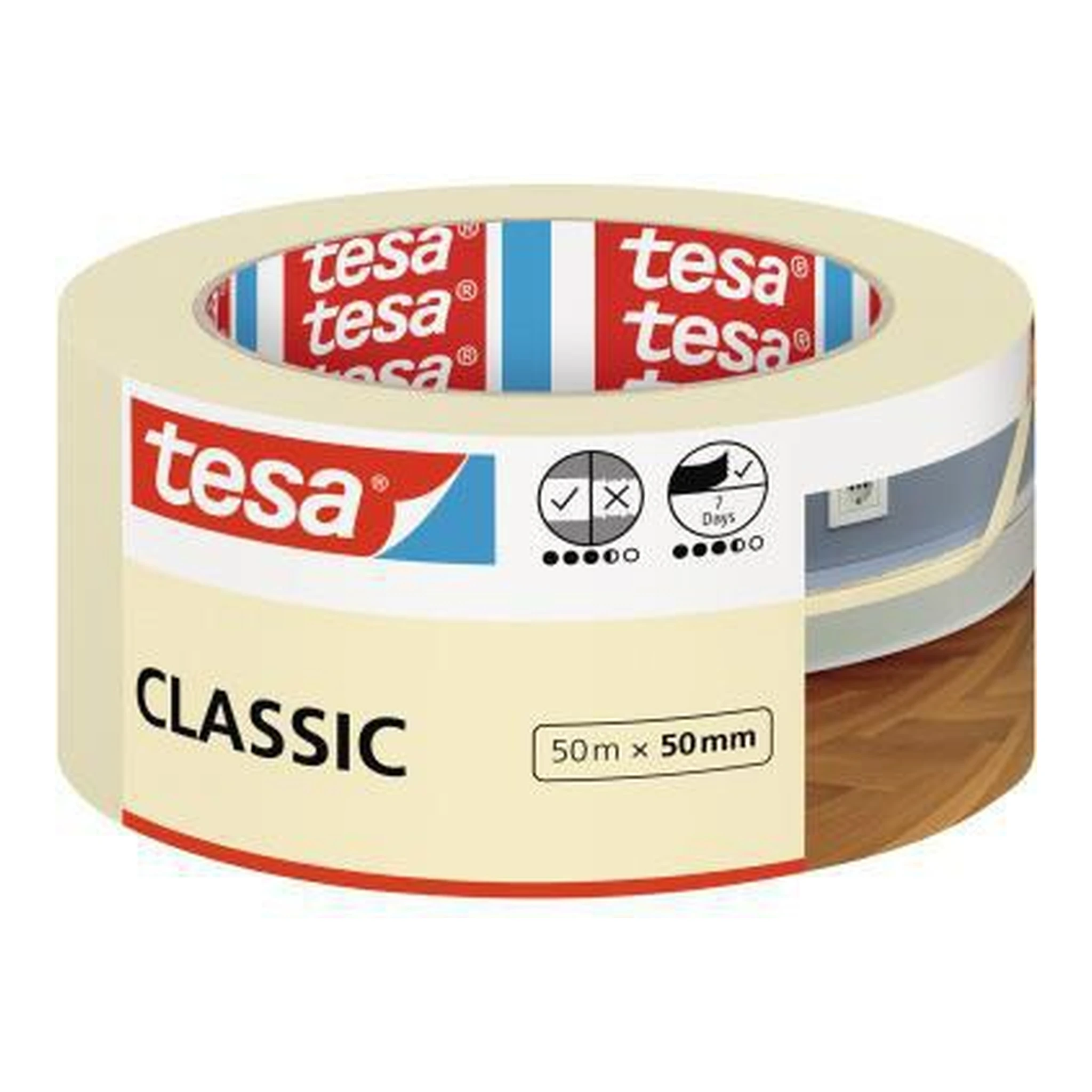 TESA | Kreppband tesa® CLASSIC Innenbereich 50 mm x 50 m | (B x L) Papier beige