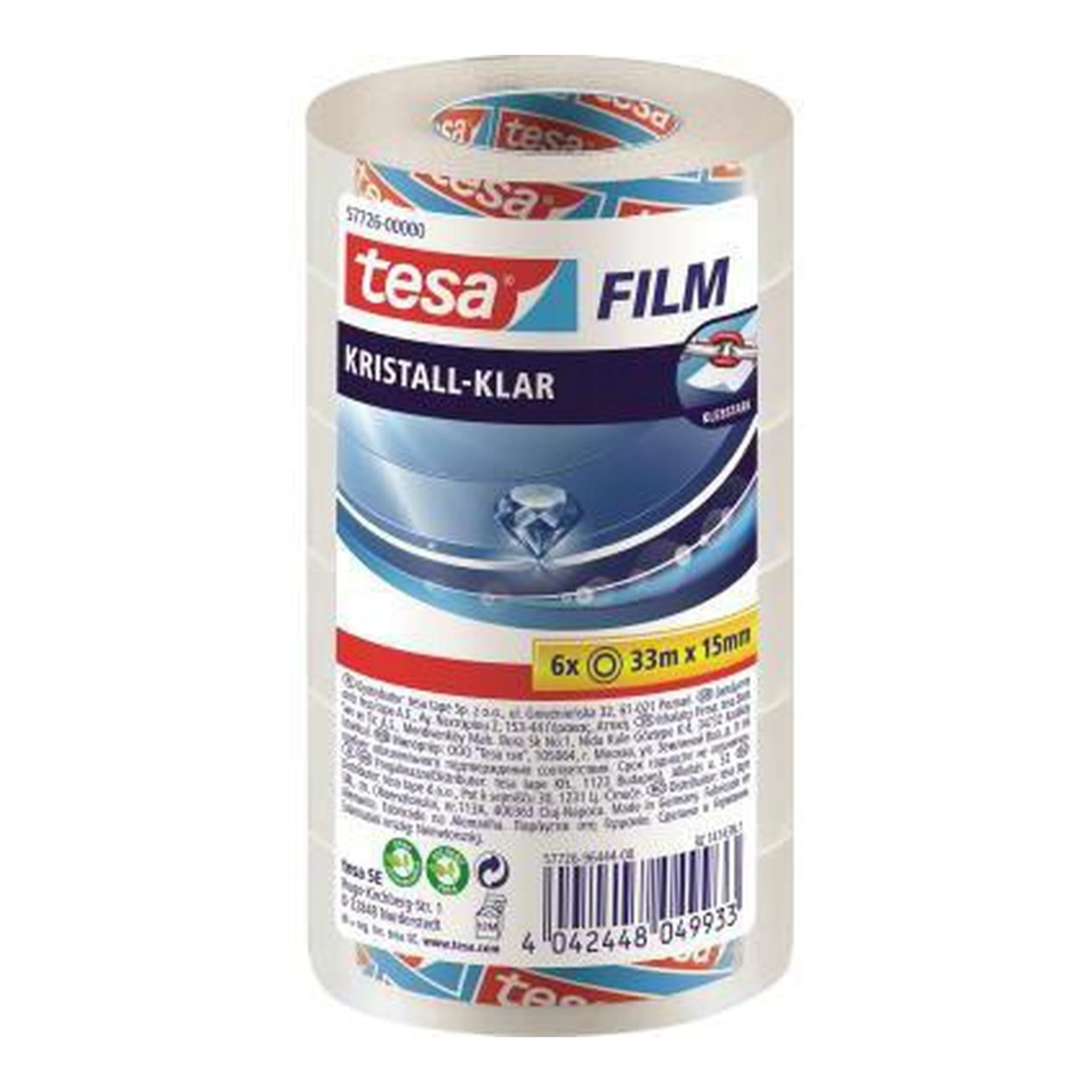 TESA | Klebefilm tesa® tesafilm® kristall-klar 15 mm x 33 | m (B x L) einseitig klebend ohne Lösungsmittel Polypropylen