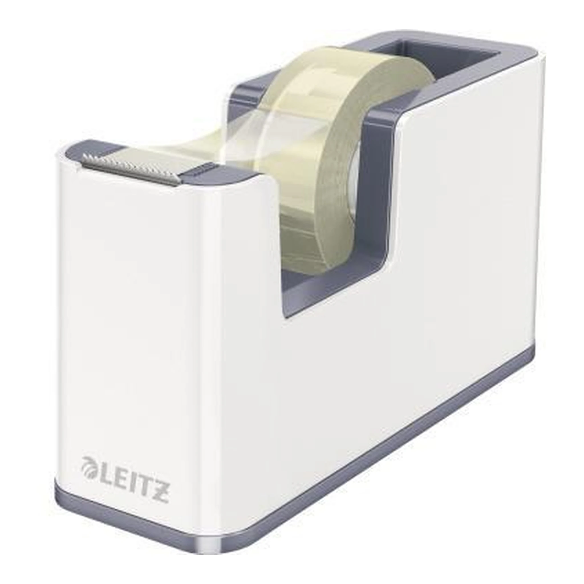 LEITZ | Tischabroller Leitz WOW Duo Colour 19 mm x 33 m (B x | L) inkl. 1 Rolle Klebeband mit Lösungsmittel grau/weiß
