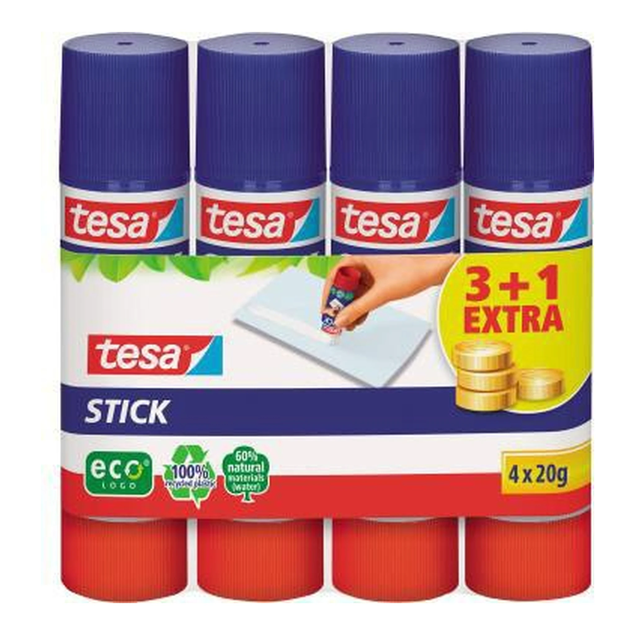 TESA | Klebestift tesa® Stick ecoLogo® nicht nachfüllbar 4 | x 20 g/Pack.