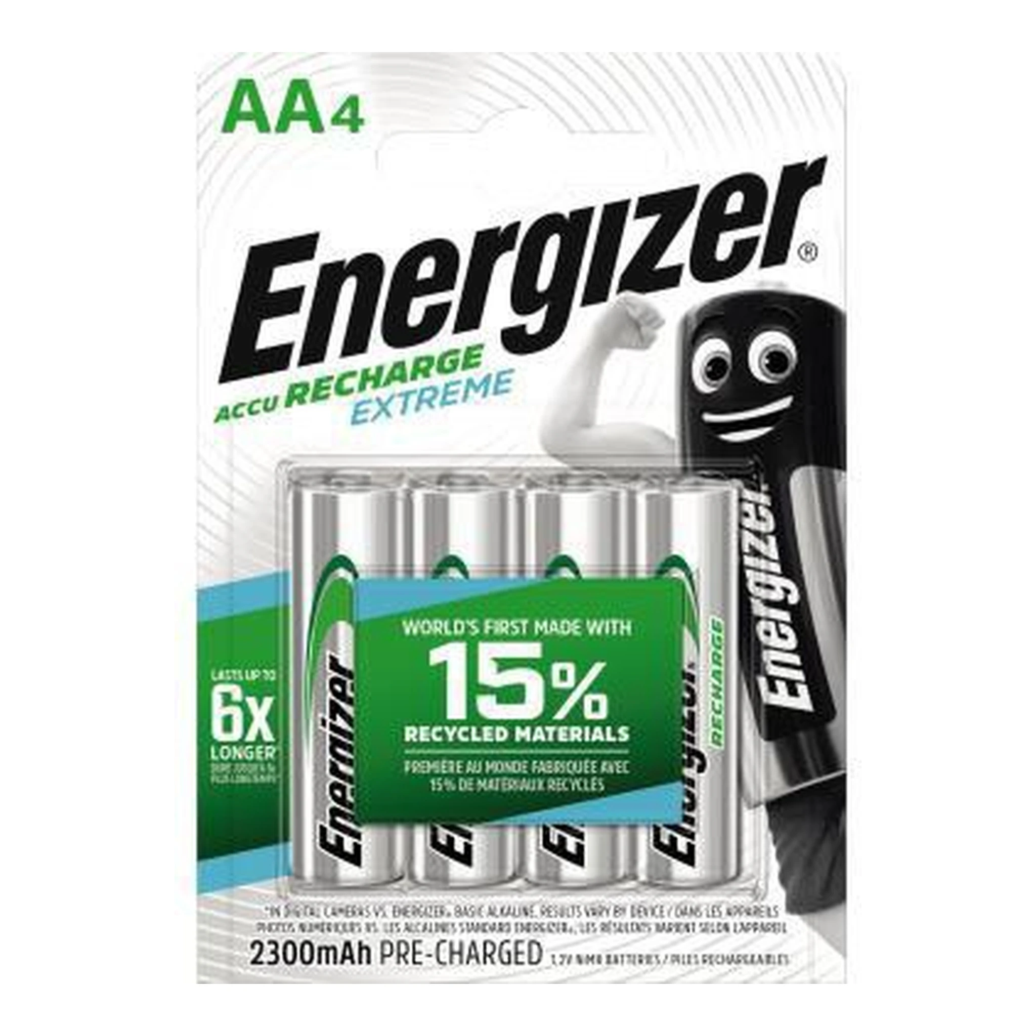 ENERGIZER | Akku Energizer® Recharge Extreme AA/Mignon | HR6 Nickel-Metallhydrid 1,2V 2.300 mAh 4 St./Pack.