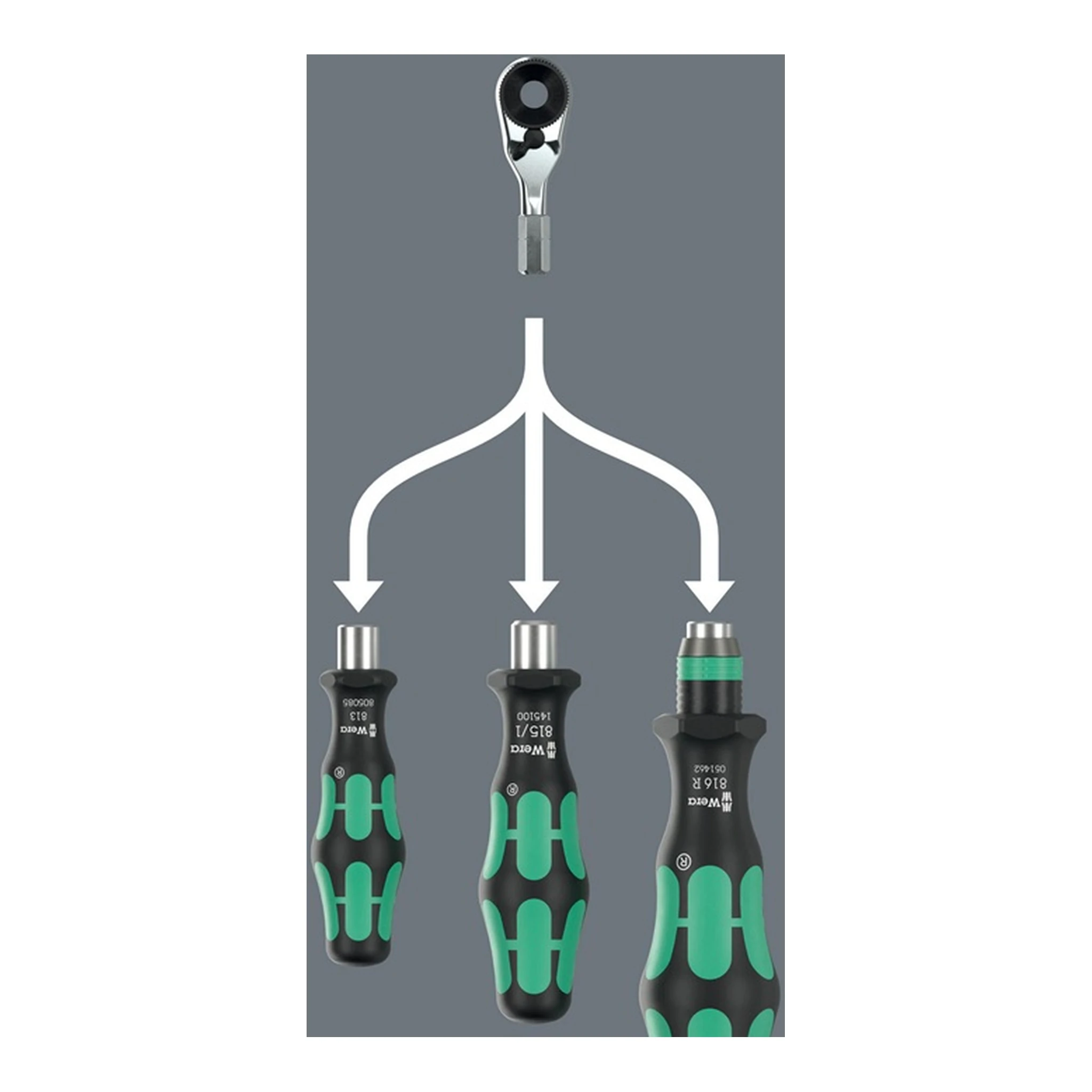 WERA | Aufsteckknarre 8011 Zyklop Mini 4 | 1/4 ″ – Bild 3