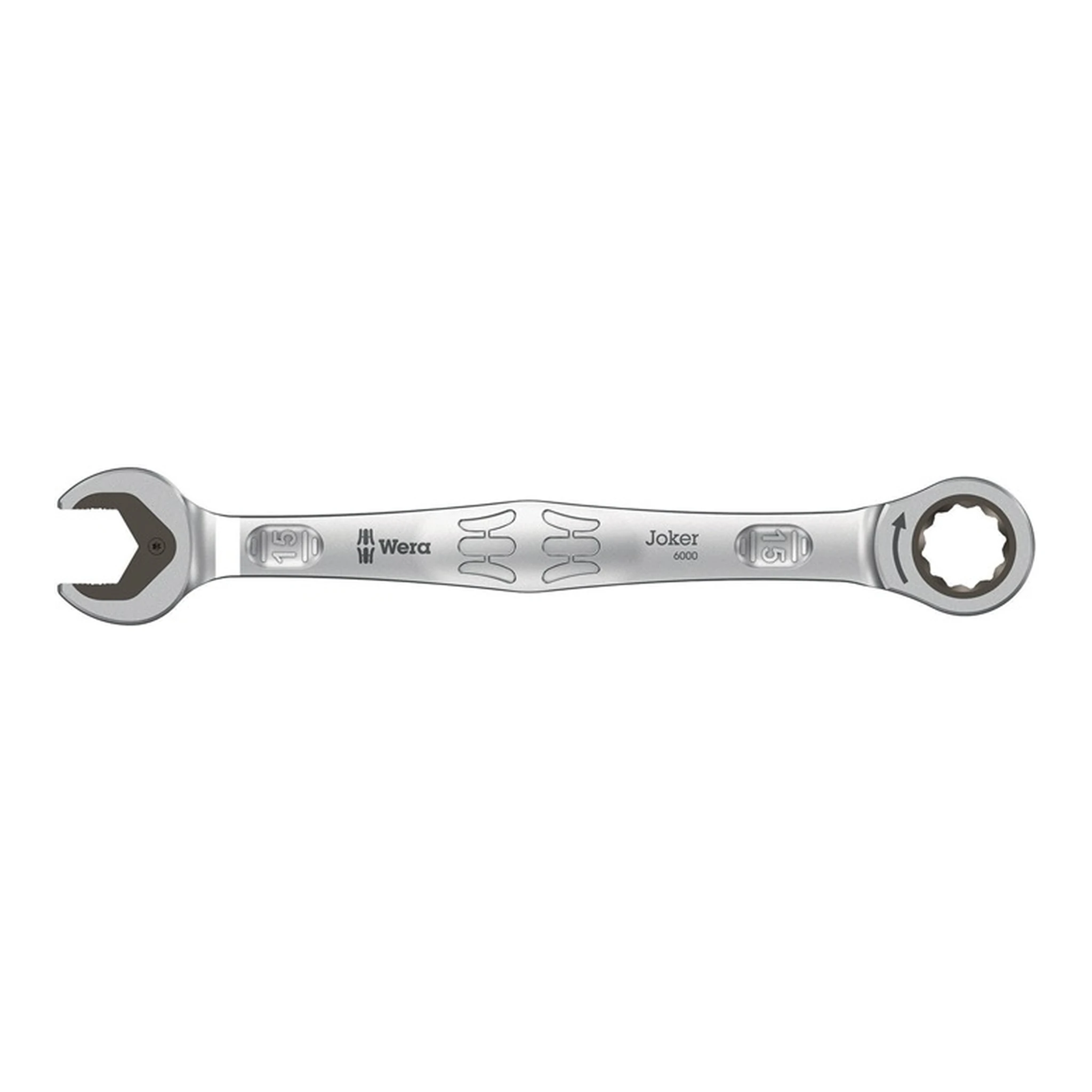 WERA | Maulringratschenschlüssel 6000 Joker | SW15mm L.200mm CV-Molybdän nickel-chrom-beschichtet