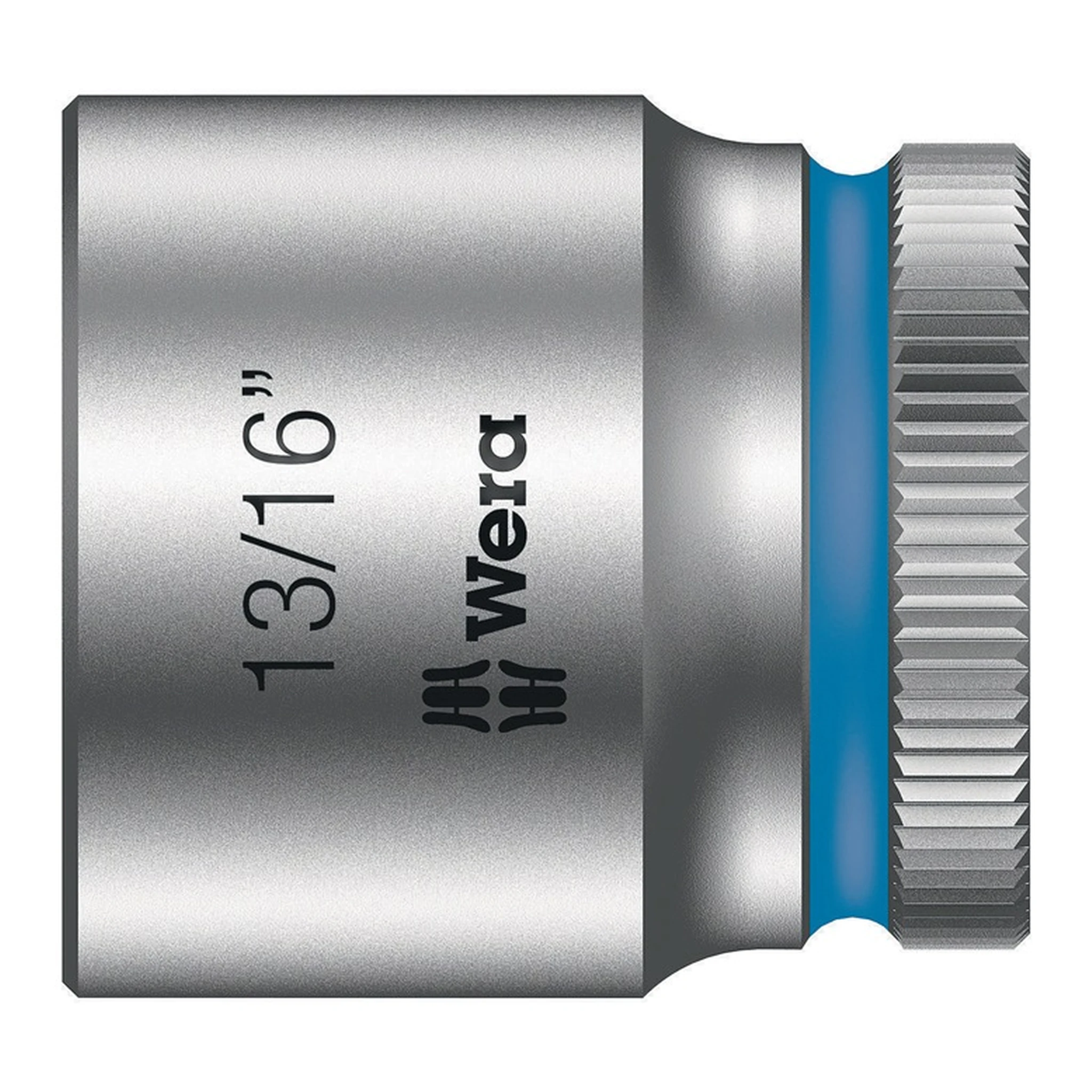 WERA | Steckschlüsseleinsatz 8790 HMB Außen-6-kant | SW13/16Zoll L.30mm Vierkant3/8Zoll CV mattverchromt Rändelung
