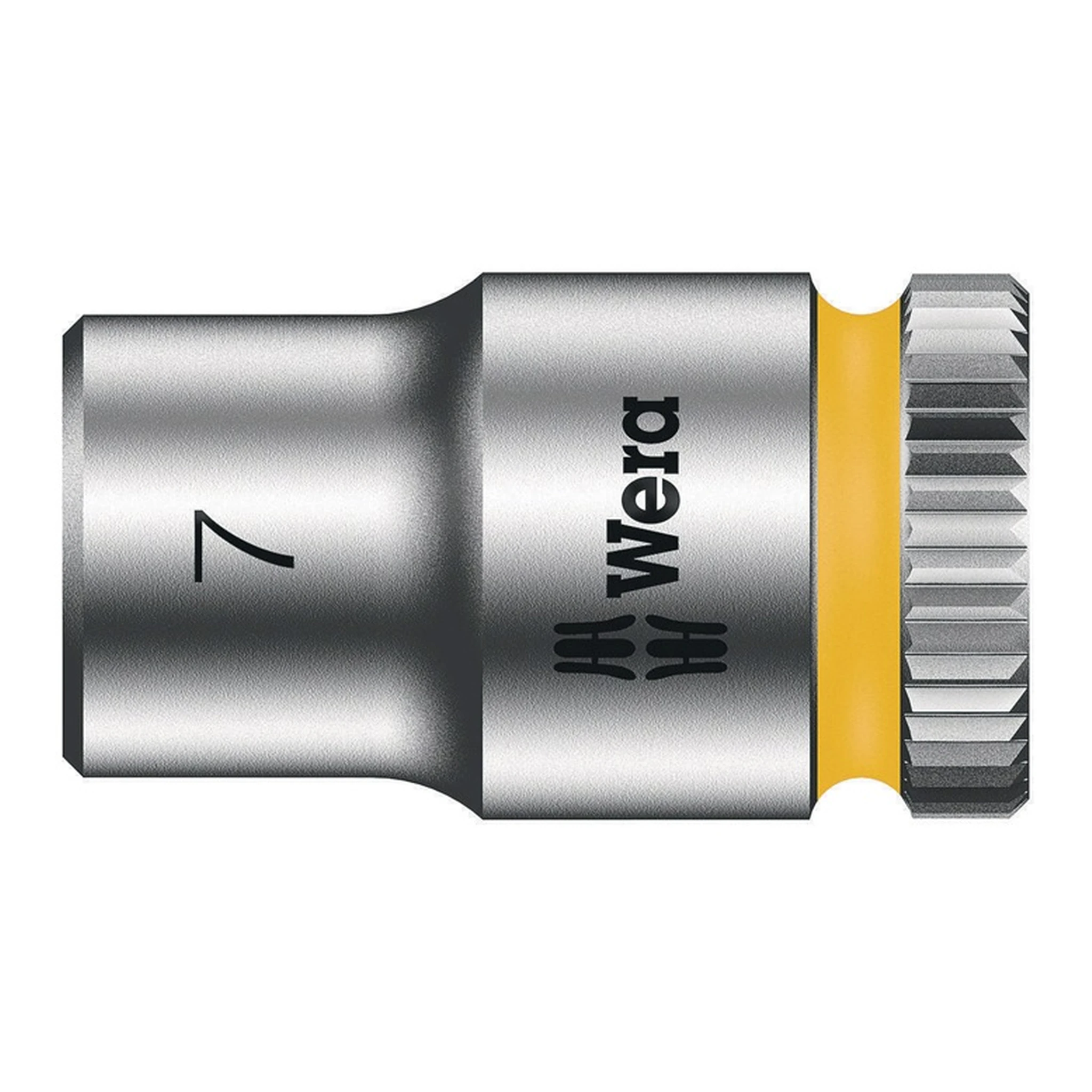 WERA | Steckschlüsseleinsatz 8790 HMA | SW7mm L.23mm Vierkant1/4Zoll CV mattverchromt Rändelung