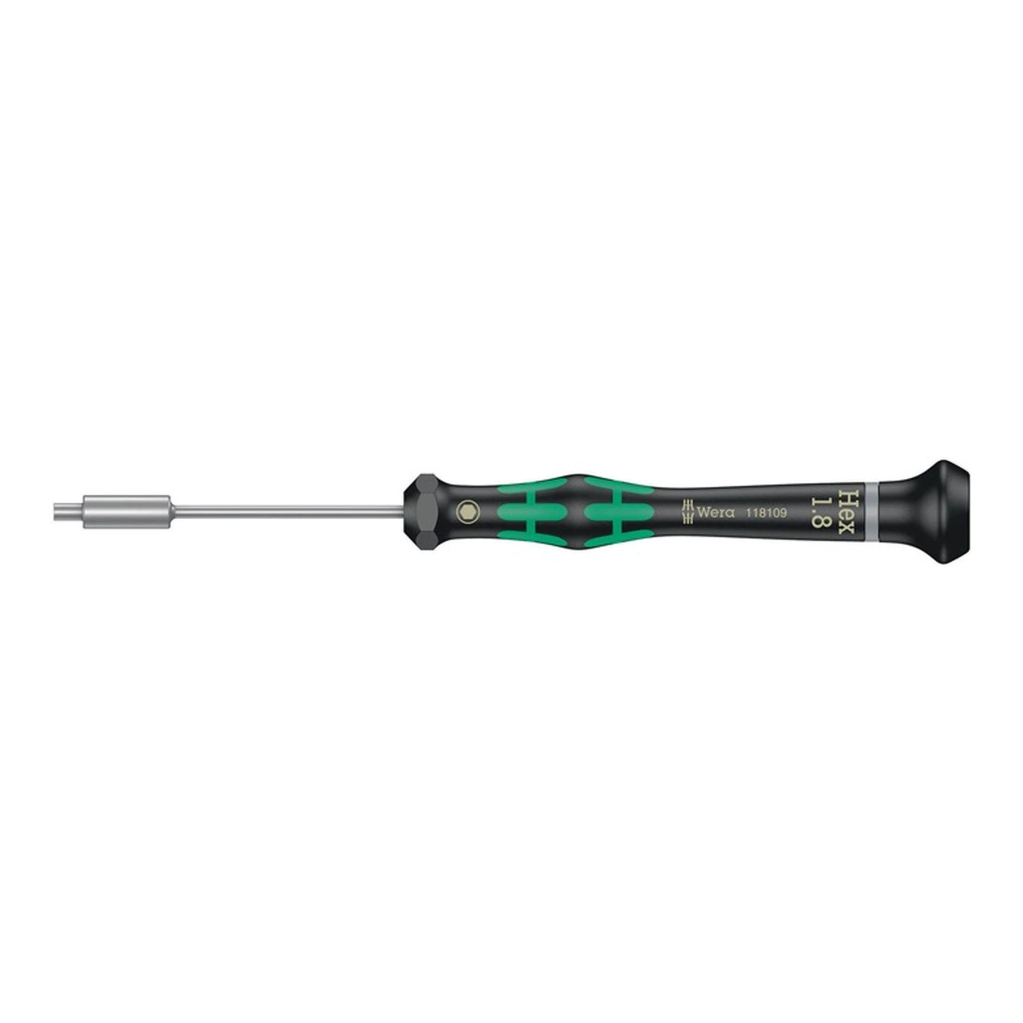 WERA | Elektronikersteckschlüssel 2069 Außen-6-kant | SW1,8mm Klingen-L.60mm rund CV-Molybdän nicromattiert