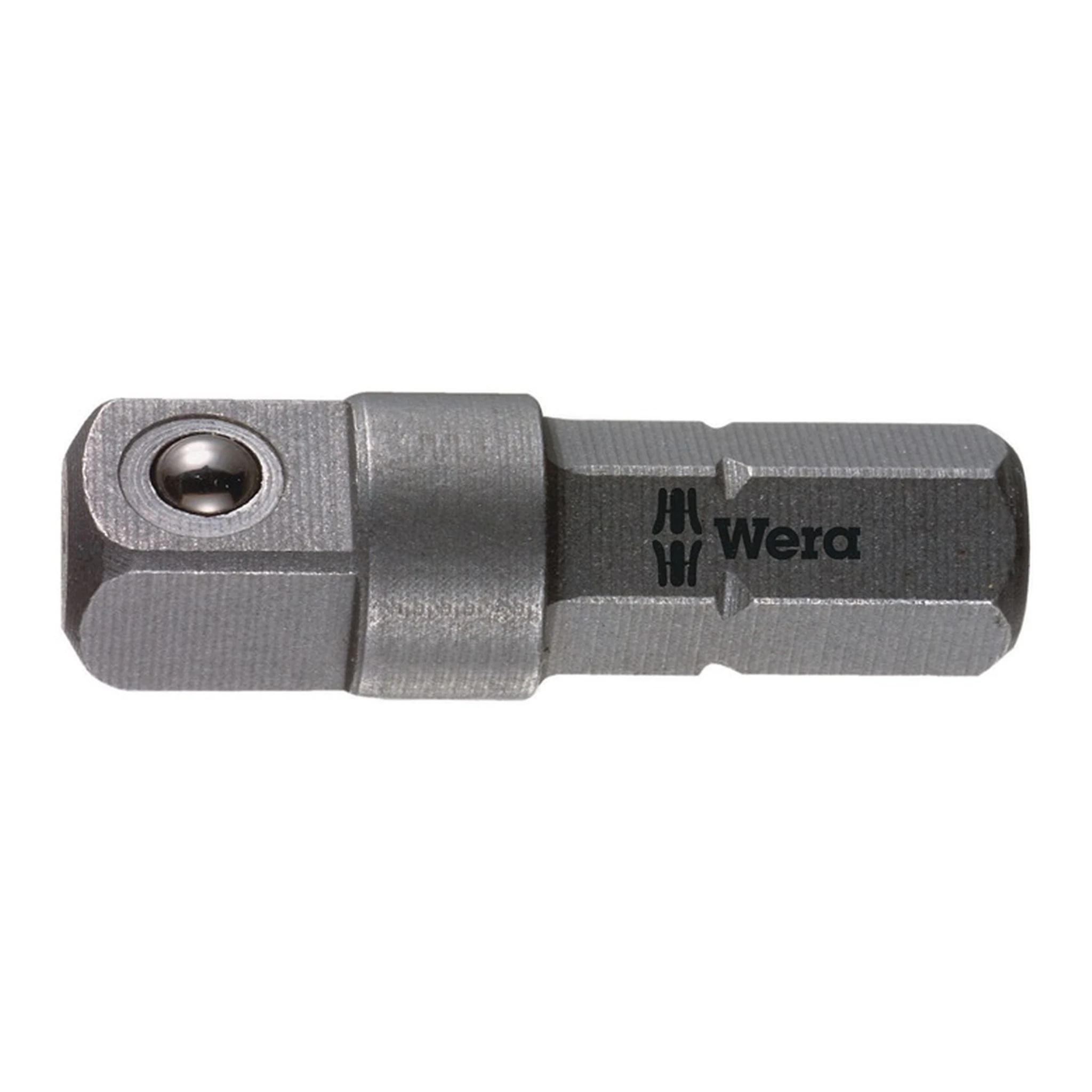 WERA | Verbindungsteil 870/1 | Außensechskant/-vierkant1/4Zoll L.25mm CV-Molybdän stahlgrau
